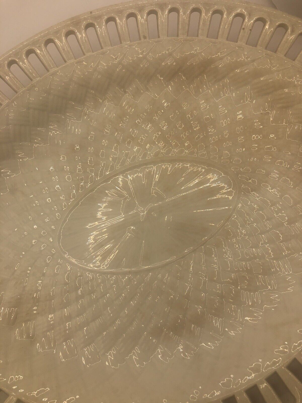 Wedgwood Creamware Oval Basketweave Pierce platter 11" c. 1861