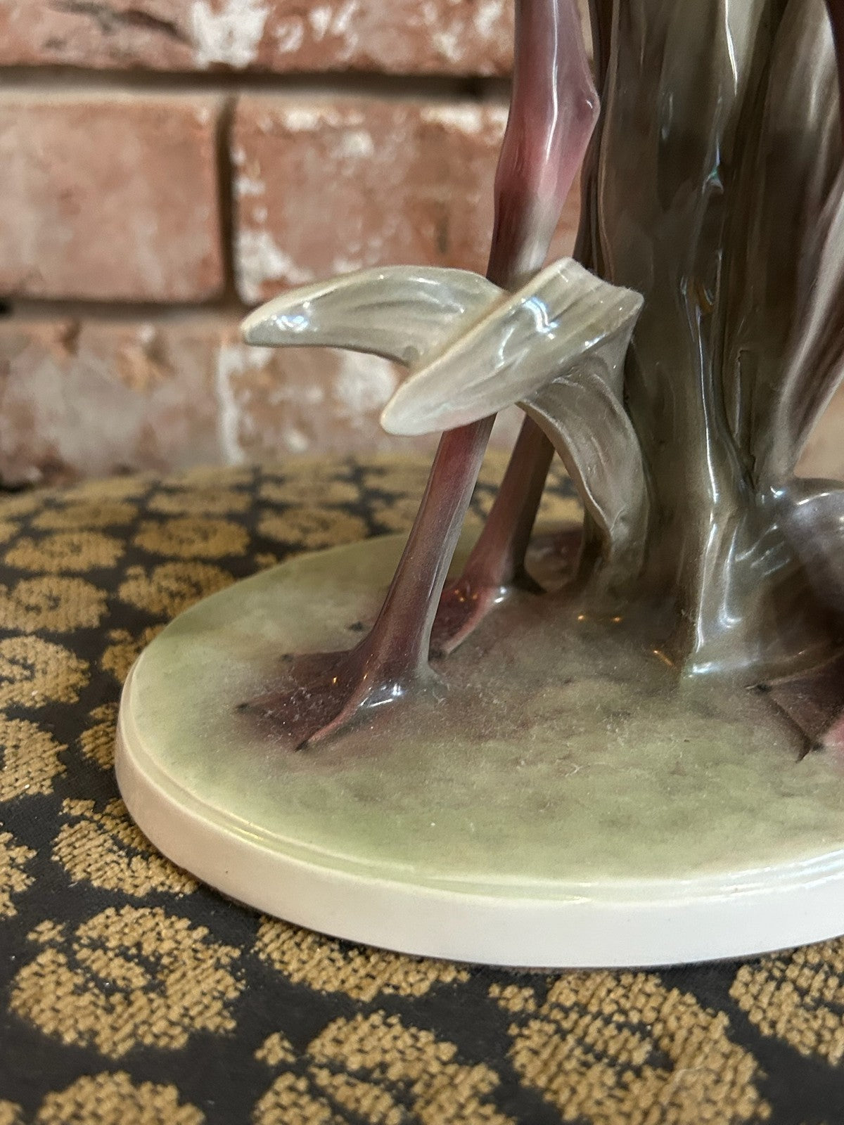 Vintage Austrian Ceramic Flamingo Group Figure Three Flamingos Made in Austria18