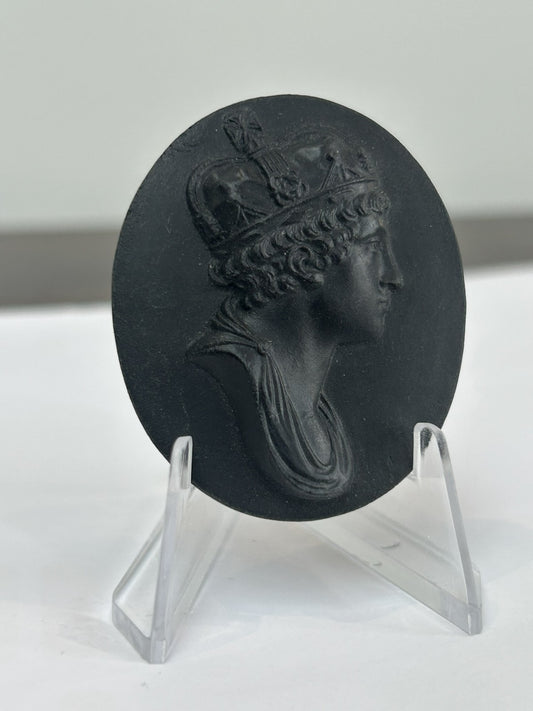 Wedgwood Black Basalt Portrait Medallion No.30 Mary II Kings of England c.18000