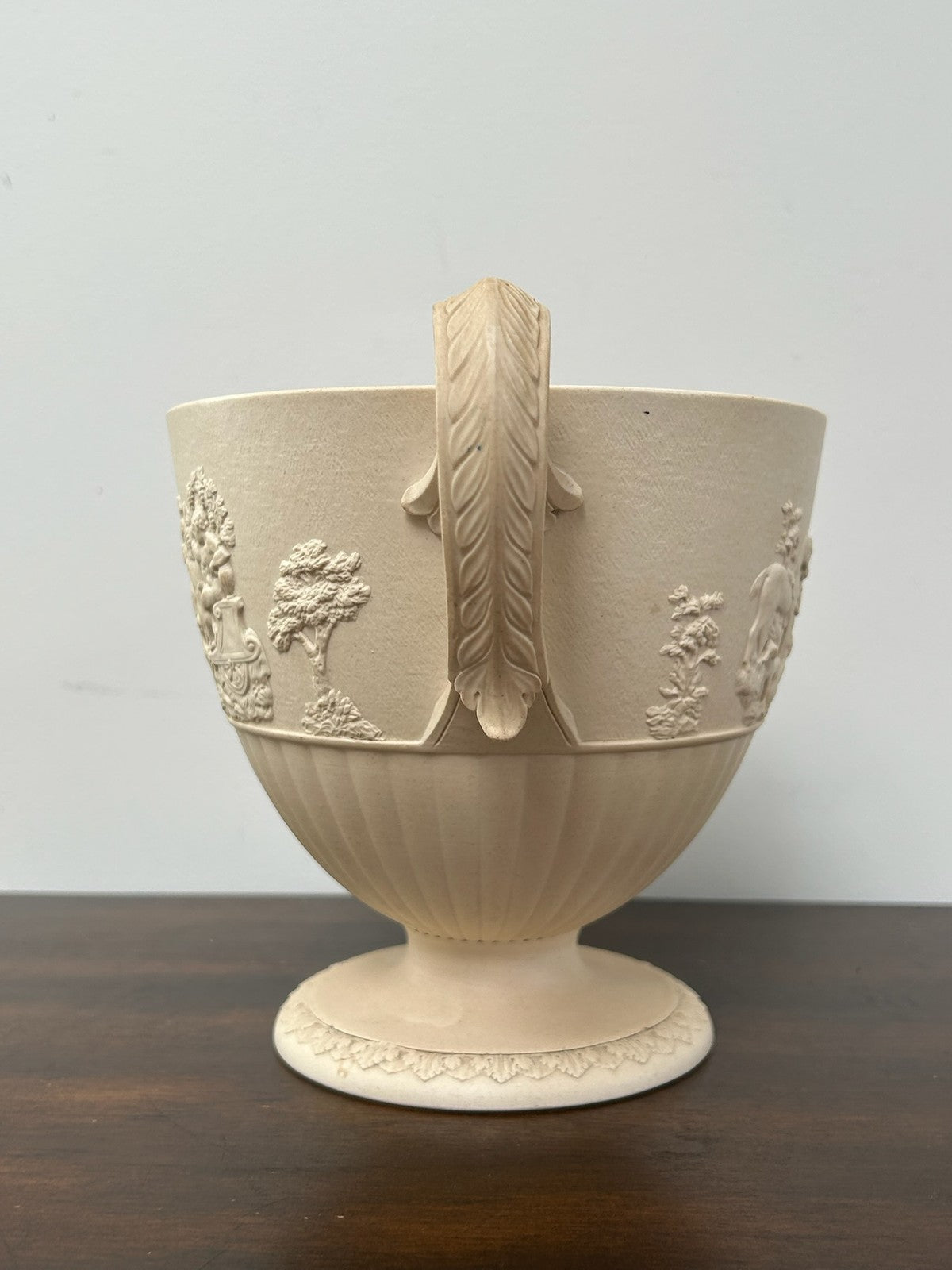 Turner Stoneware Loving Cup 17cm Sporting Relief Two Handle Georgian Antique4