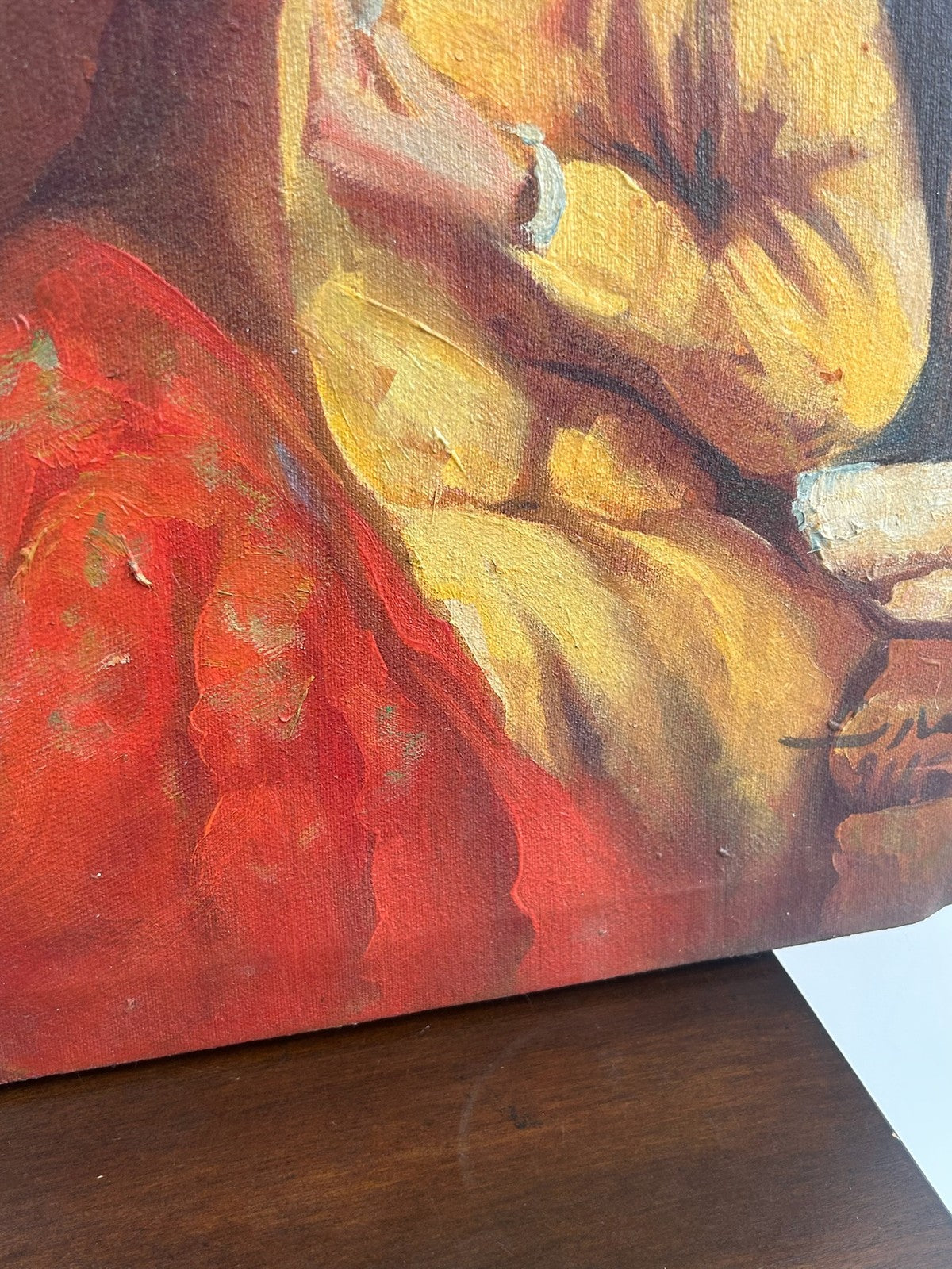 Orientalist Oil Painting Figures in Interior Court Scene Signed4