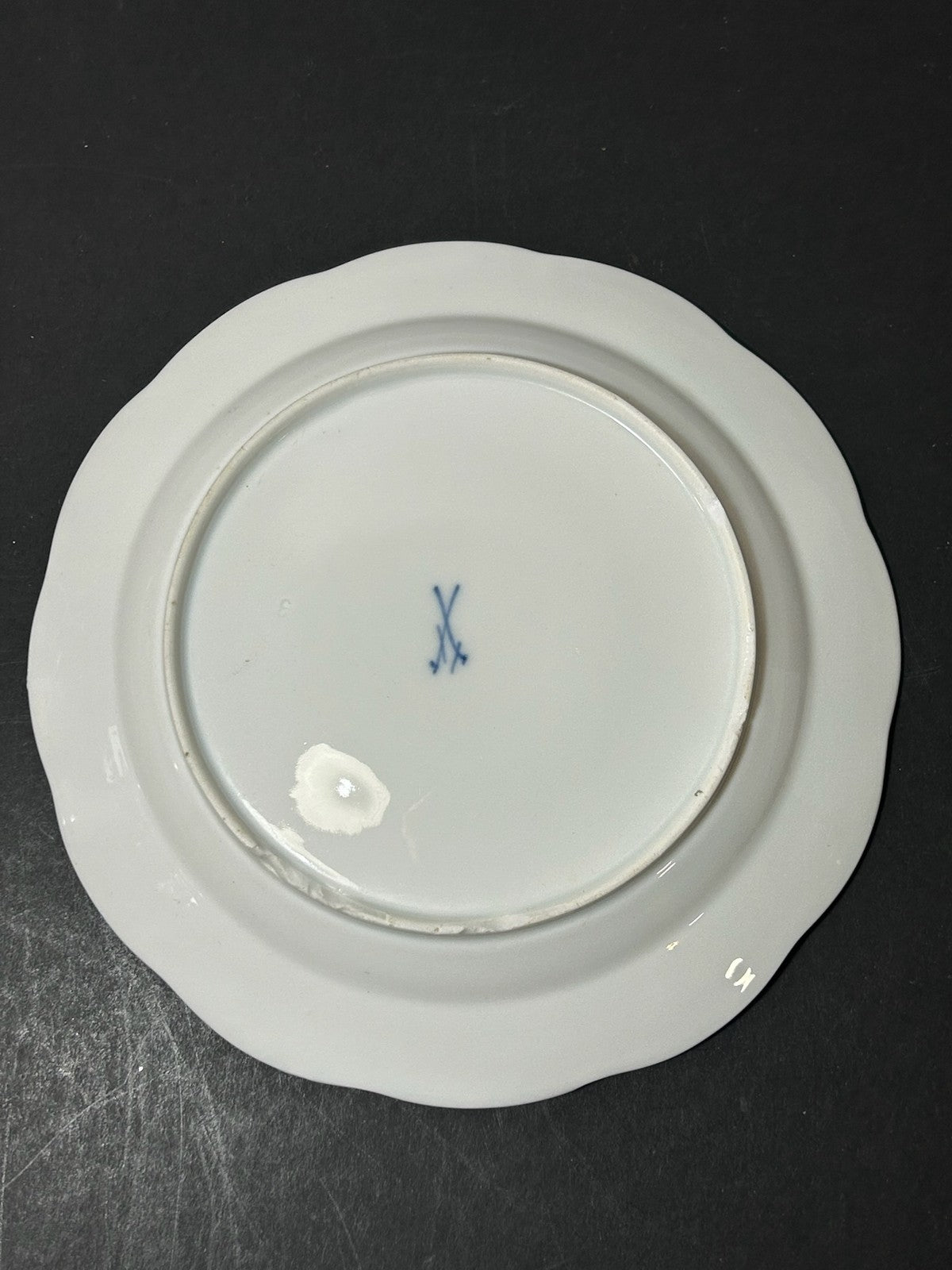 Antique Meissen Porcelain Plate Deutsche Blumen Basketweave Border 19cm A/F2