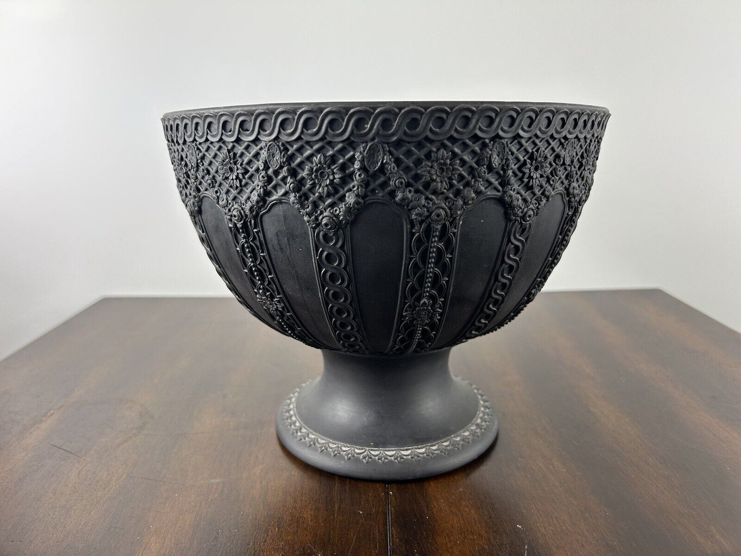 Wedgwood Basalt Pedestal Bowl Vase Jasperware