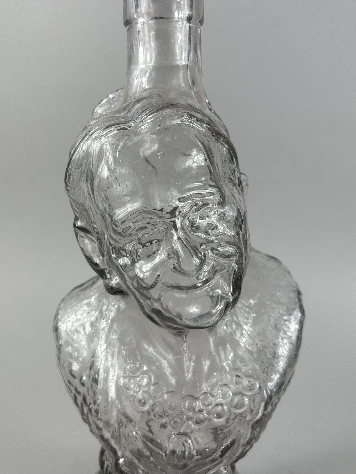Antique Pressed Glass Lady Bust Figural Liquor Bottle c.1900