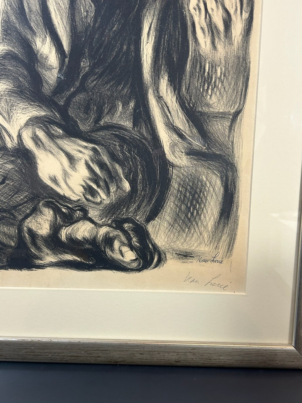 Nan Lurie Subway Scene Pencil Signed Lithograph 1930s WPA Federal Art Project3