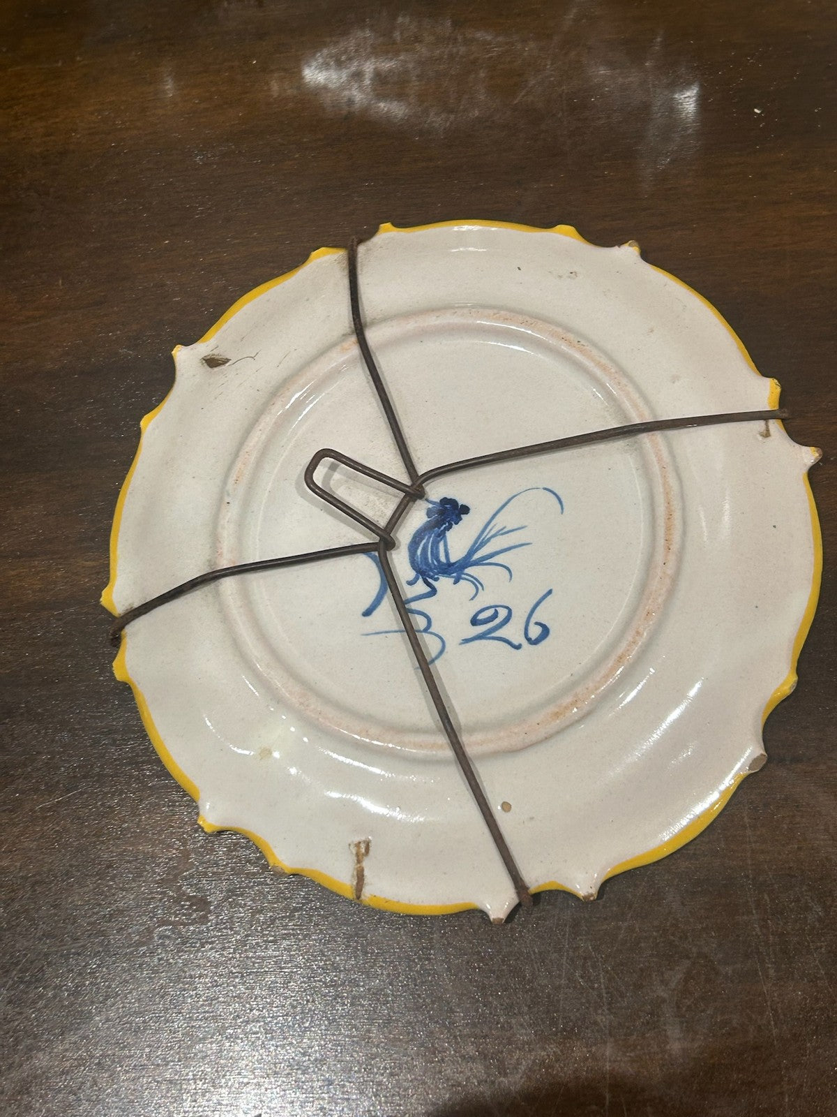 Set 4 Italian Maiolica Wall Plates Hand Painted Lemons Fruit Ornate5