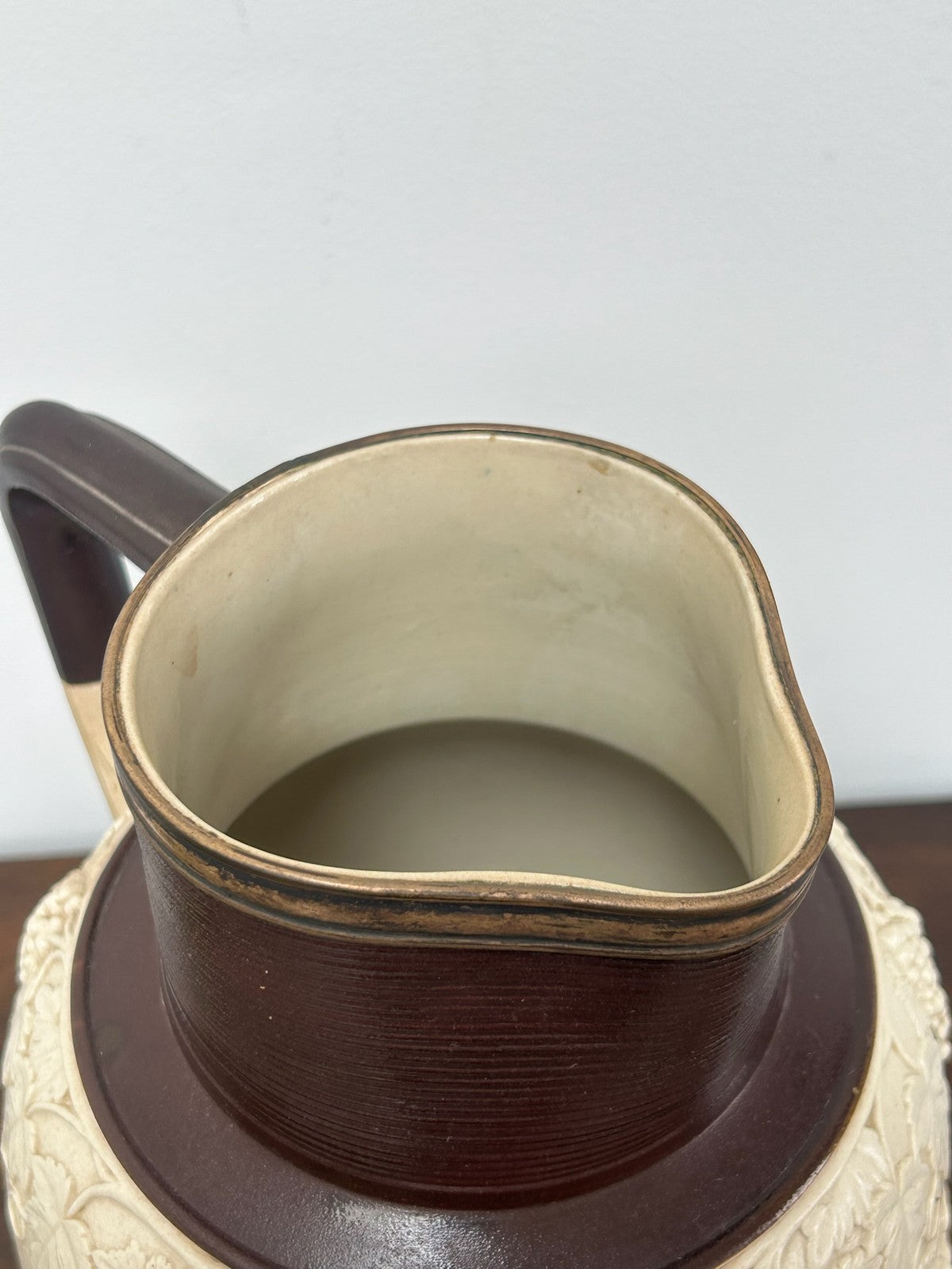 Large Turner Stoneware Jug 23cm Bacchanalian Classical Relief Georgian c18007