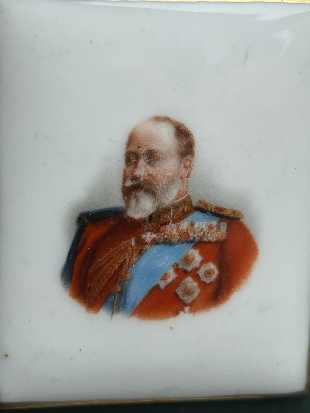 Edward VII & Queen Alexandra Antique Porcelain Portrait Plaques Pair Rare5