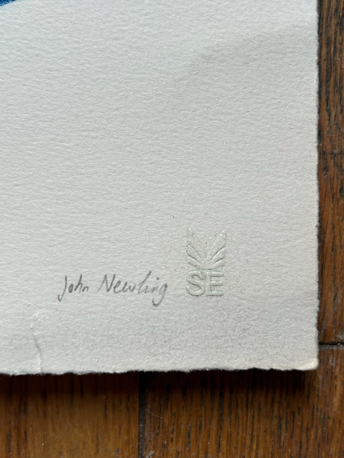 John Newling Signed Mixed Media on Paper Rocket Blindstamp 108cm3