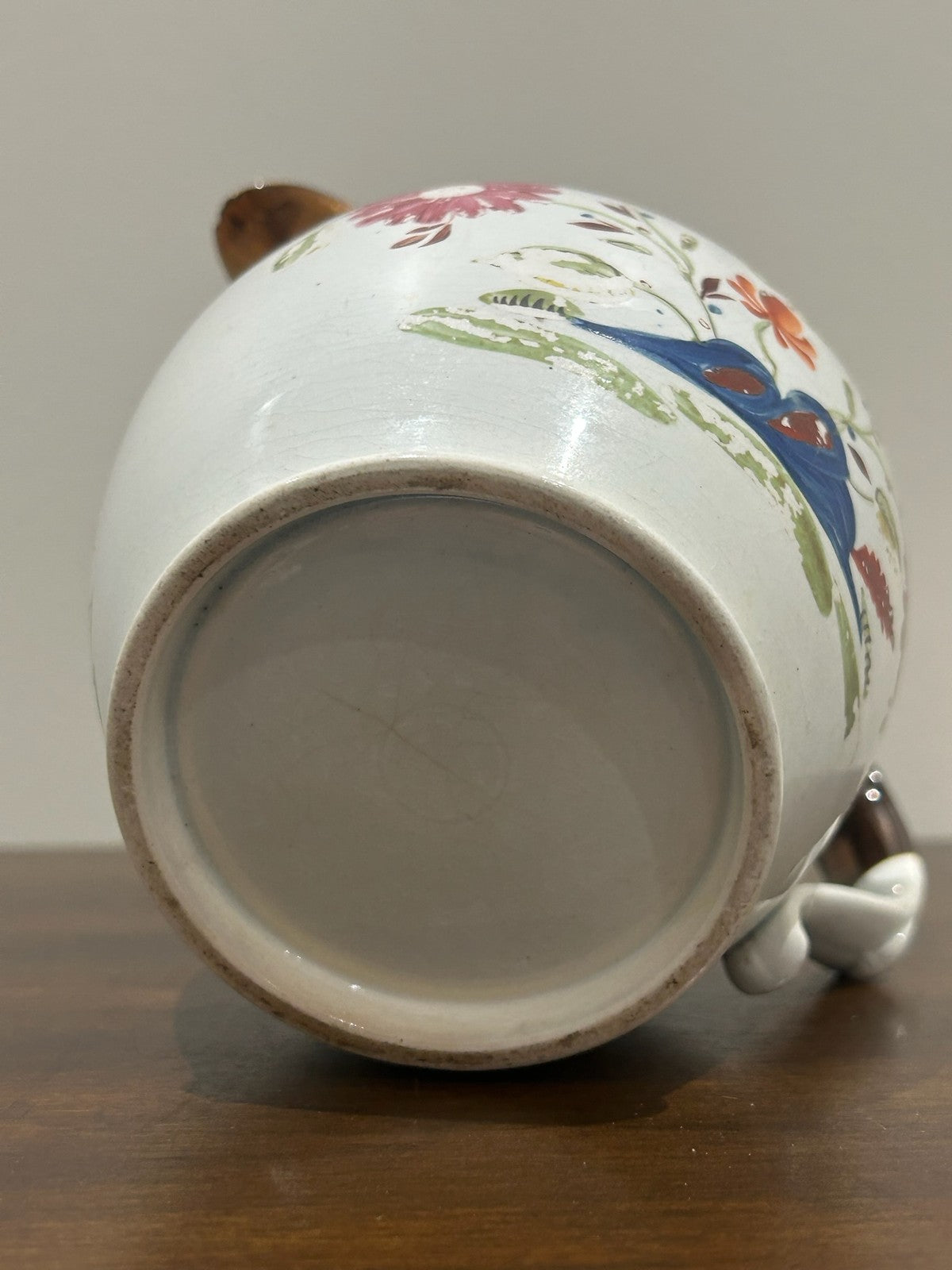 Victorian Copper Lustre Jug Hand Painted Floral Band A/F5