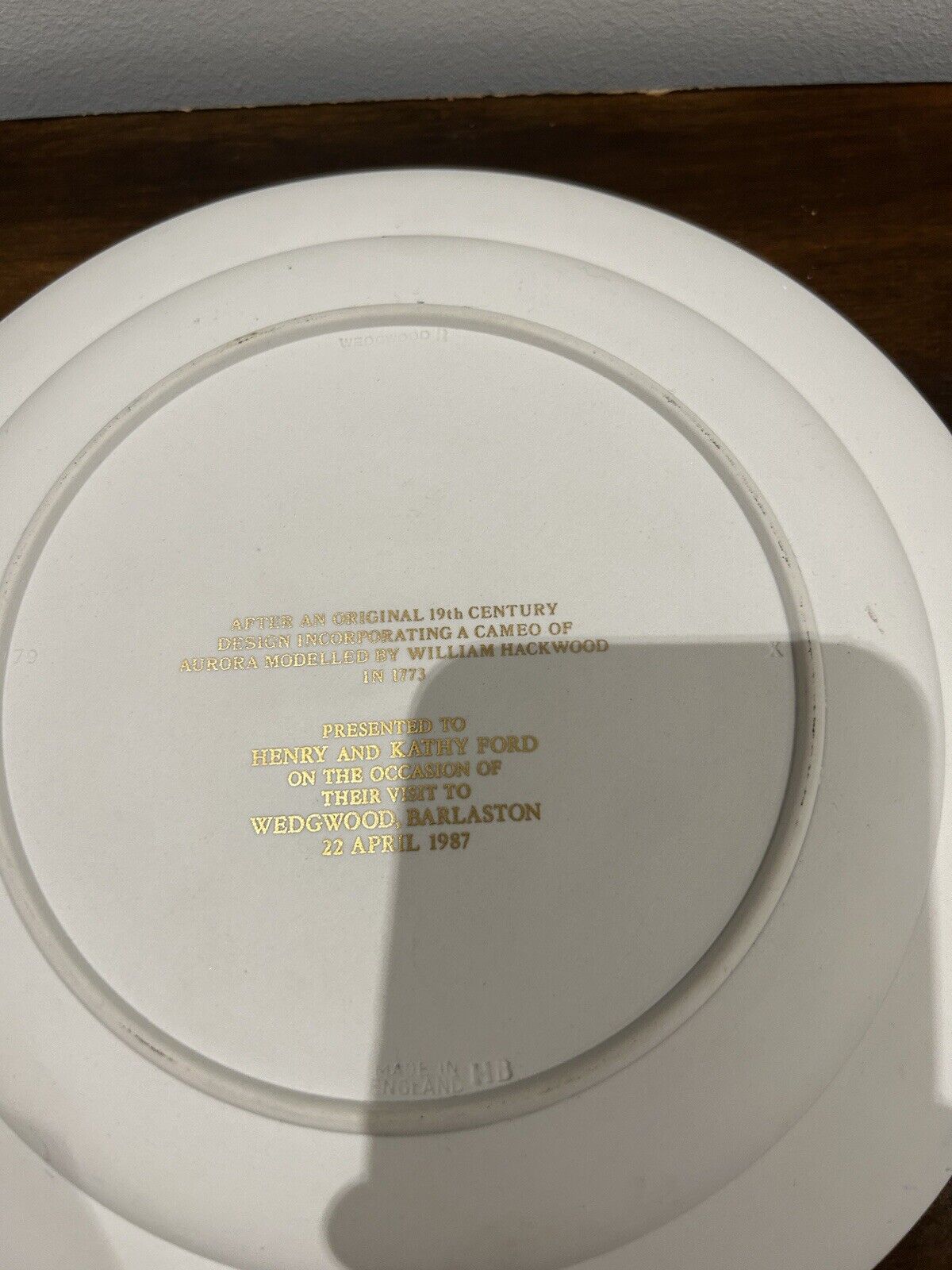 Wedgwood Trophy Plate “Henry Ford 2nd” Jasperware One Of A Kind Automemorabilia