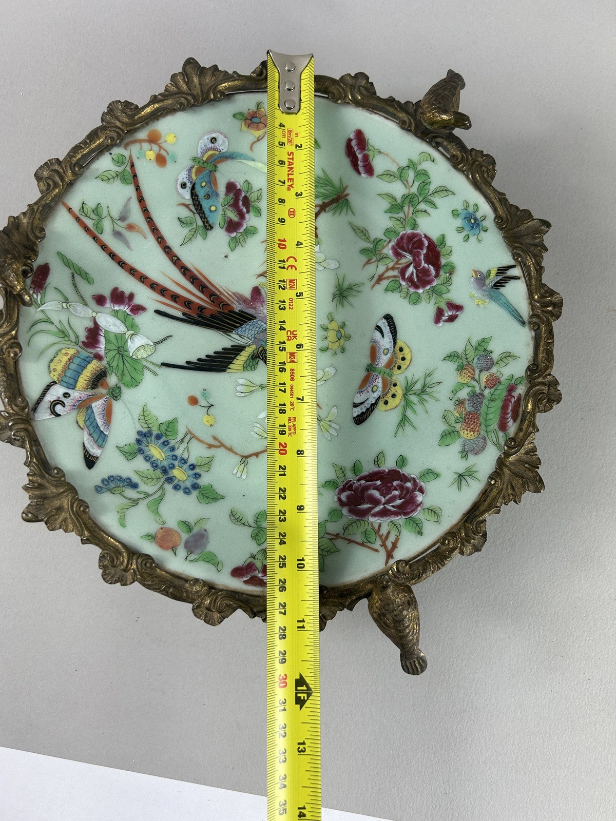 Antique French Ormolu Mounted Chinese Porcelain Centerpiece Dish