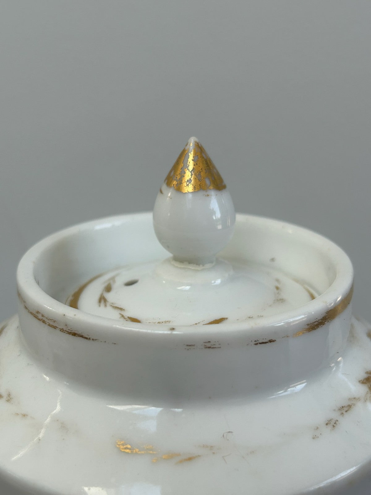 Antique Empire Style White Gilt Porcelain Coffee Pot Animal Head Spout3