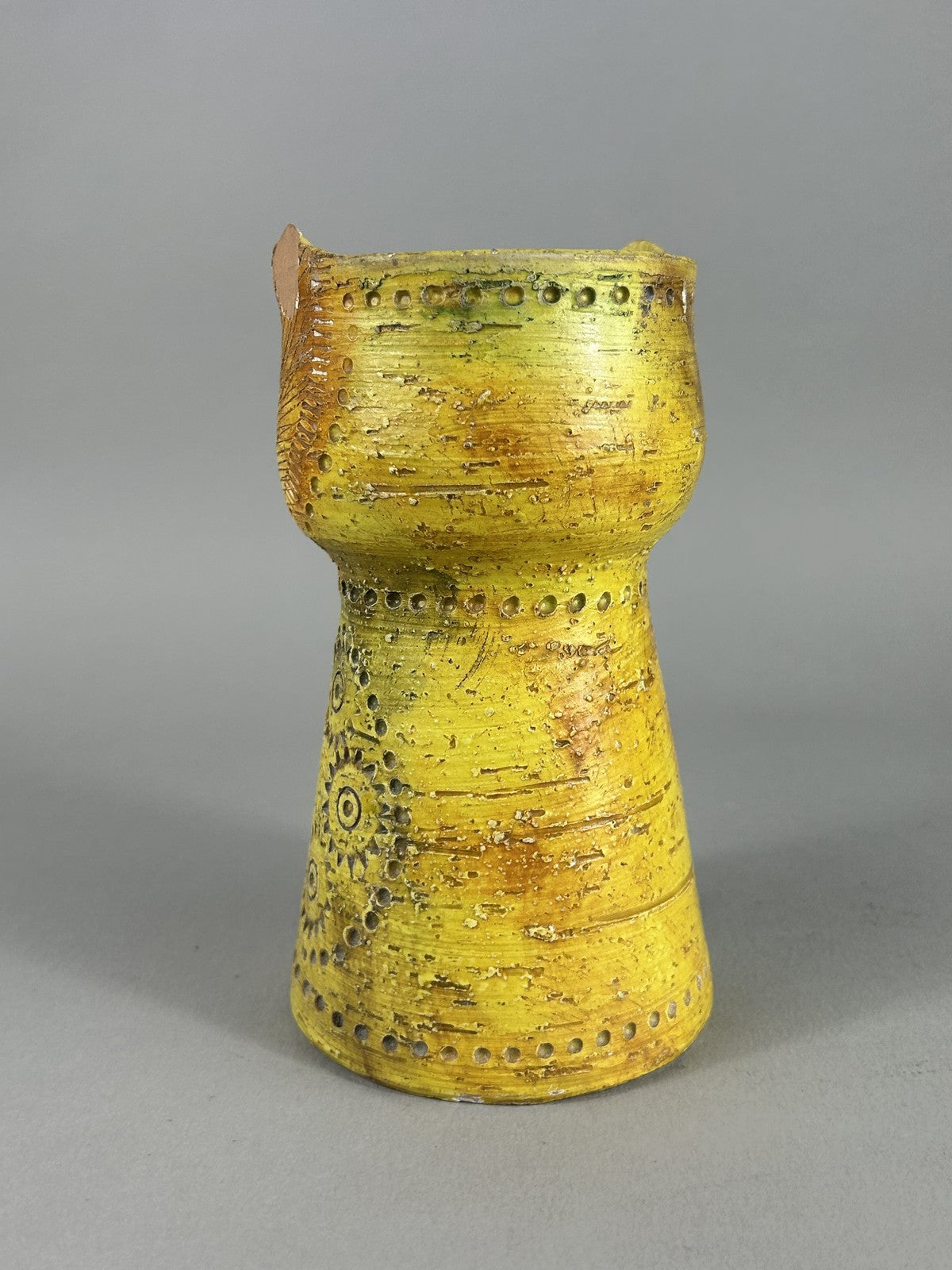 Vintage Bitossi Rosenthal Netter Yellow Owl Figurine Italy 45/5A