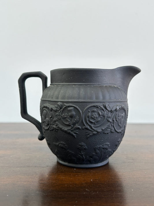 Wedgwood Black Basalt "Four Nations" Jug 19th Century Antique English0