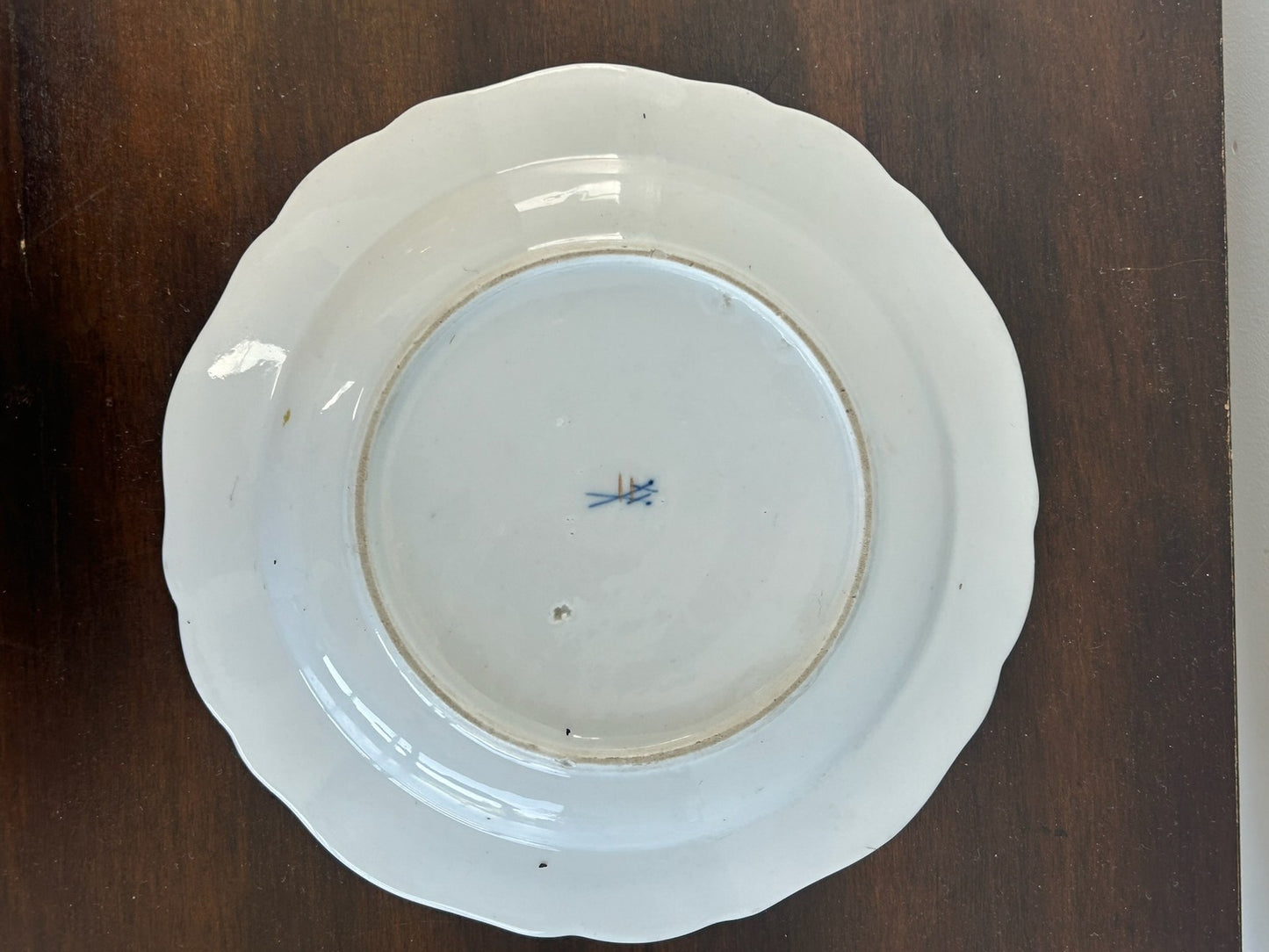 Antique Meissen Hand Painted Birds & Insects Plate Crossed Swords 20cm7