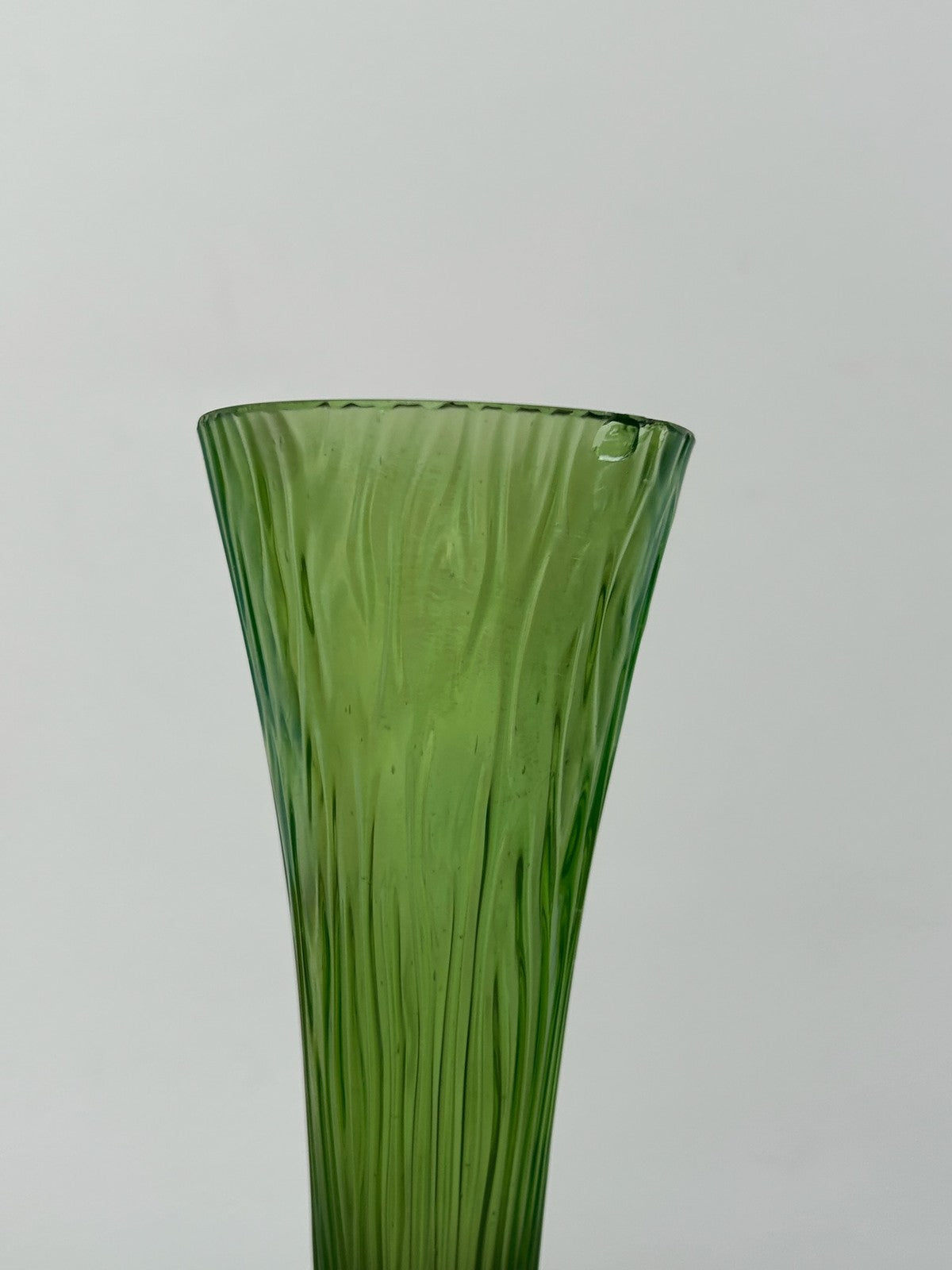 Loetz Bohemian Iridescent Art Glass Vase Green Oil Spot Bark 18cm4