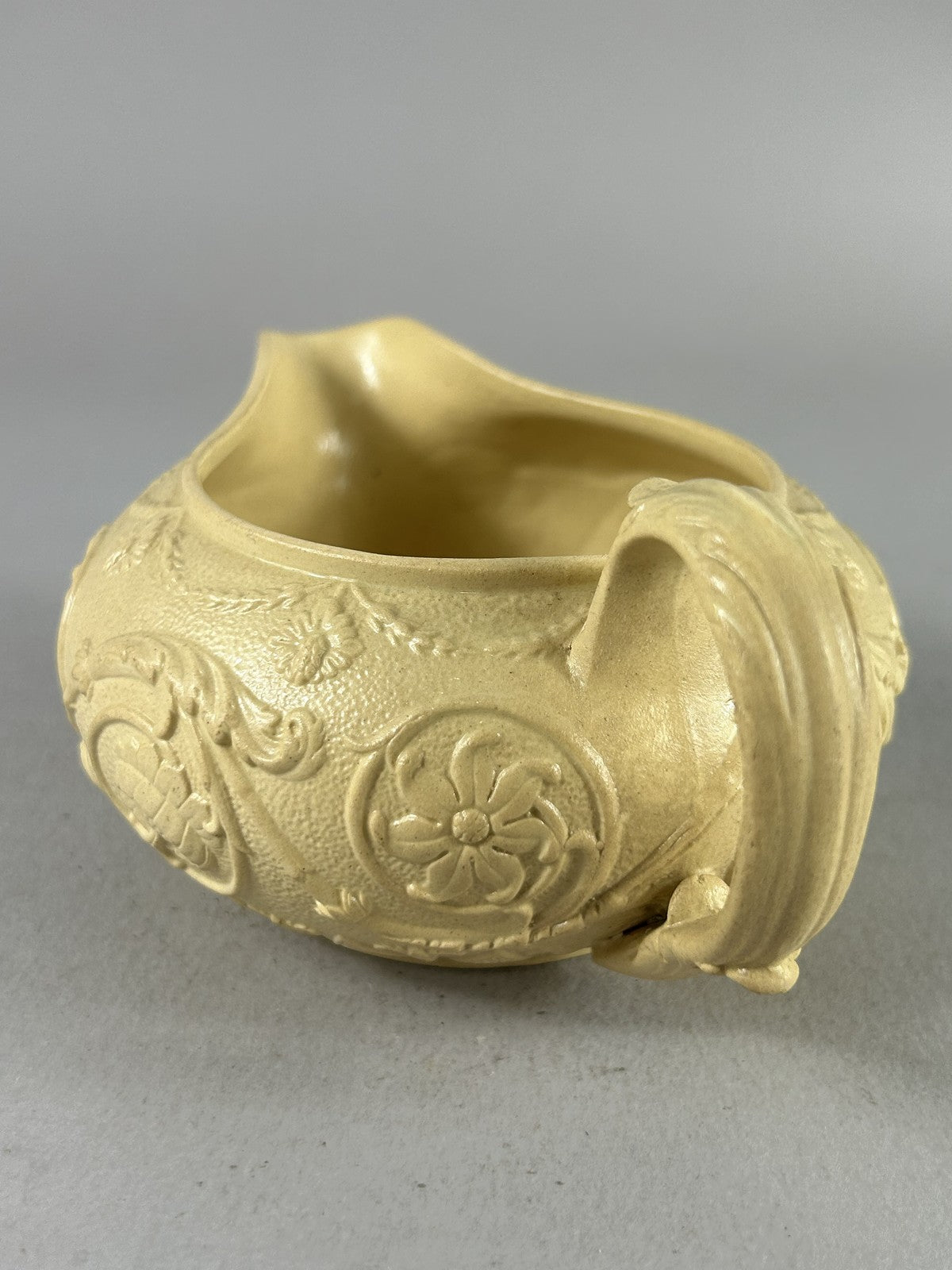 Antique Wedgwood Yellow Caneware Arabesque Creamer Jug 7cm3