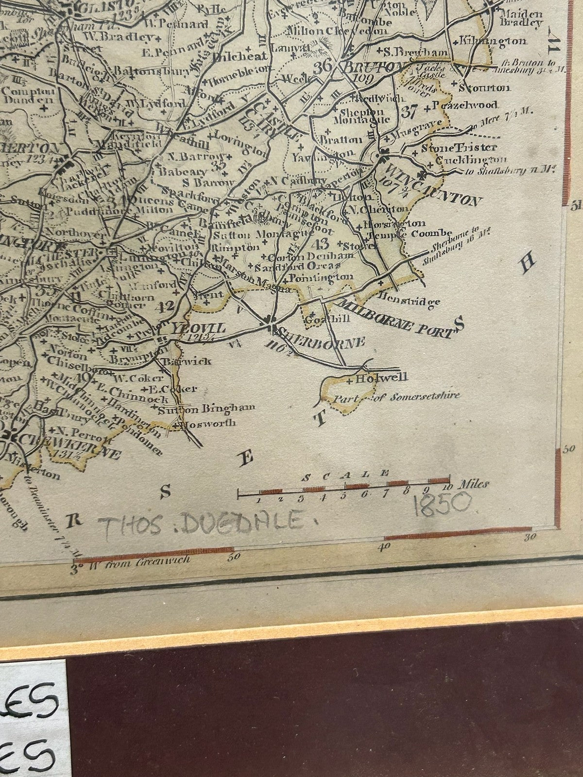 Antique Thomas Dugdale Somersetshire Somerset Map c1850 Hand Coloured Framed5