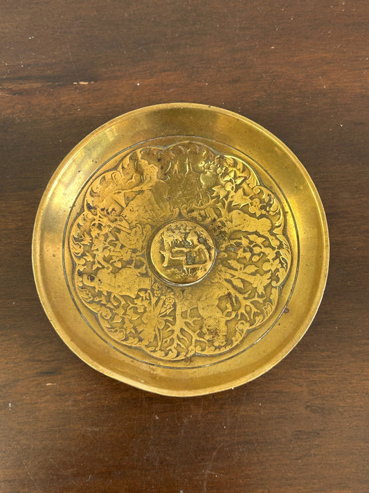 Antique French Brass Bronze Miniature Dish Marked FC Depose Trinket0