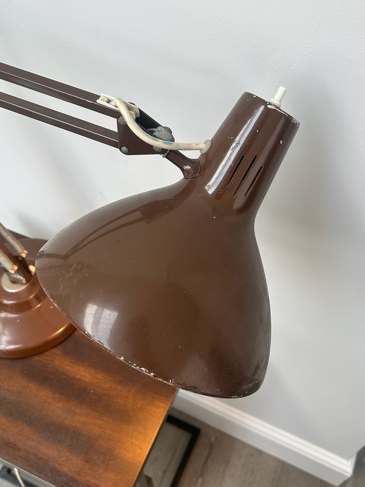 Vintage Thousand & One Lamps 1001 Anglepoise Style Desk Lamp Brown 1970s 75cm4