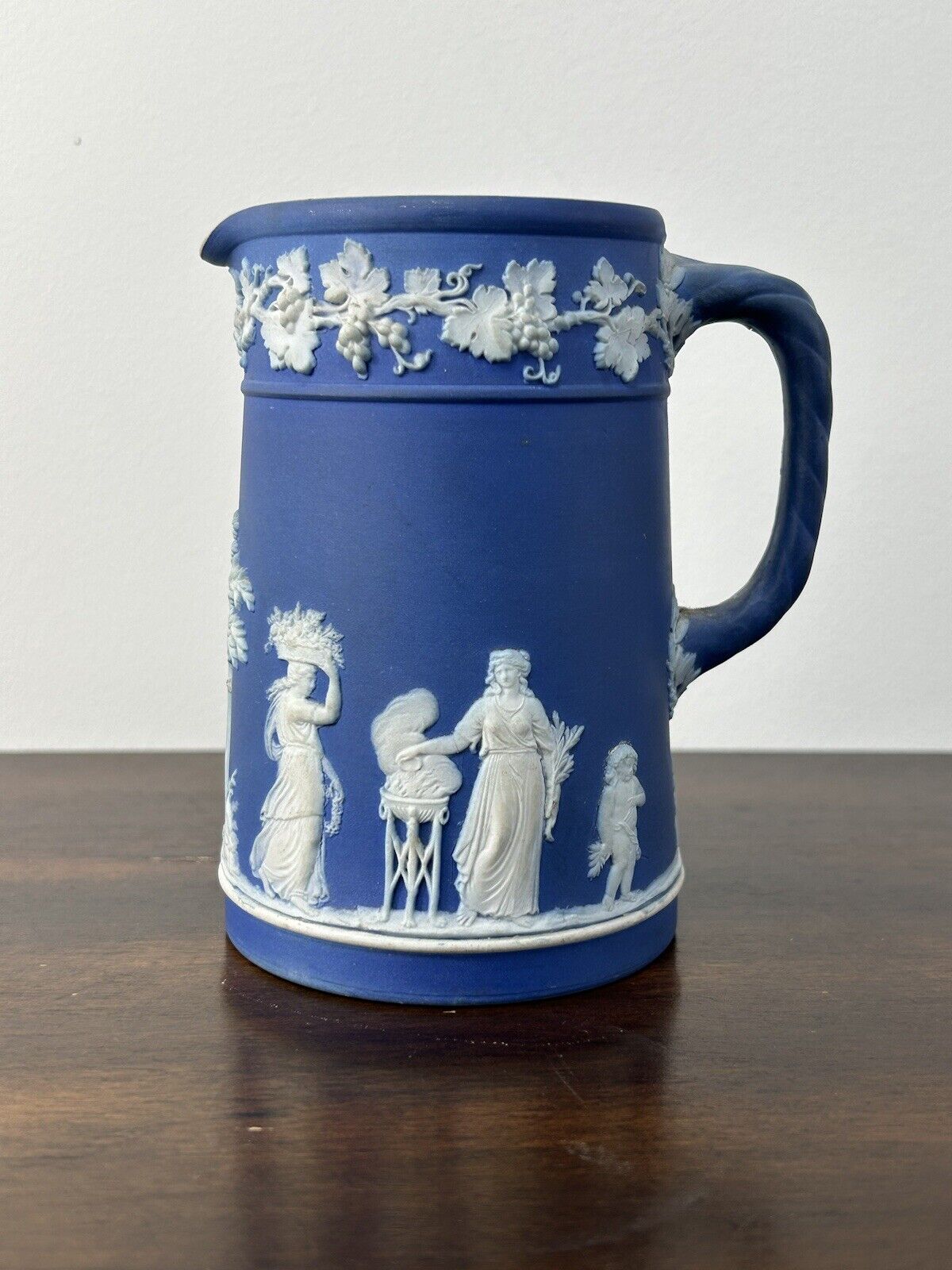 Wedgwood Jasperware Miniature Milk Jug Vintage Portland Blue