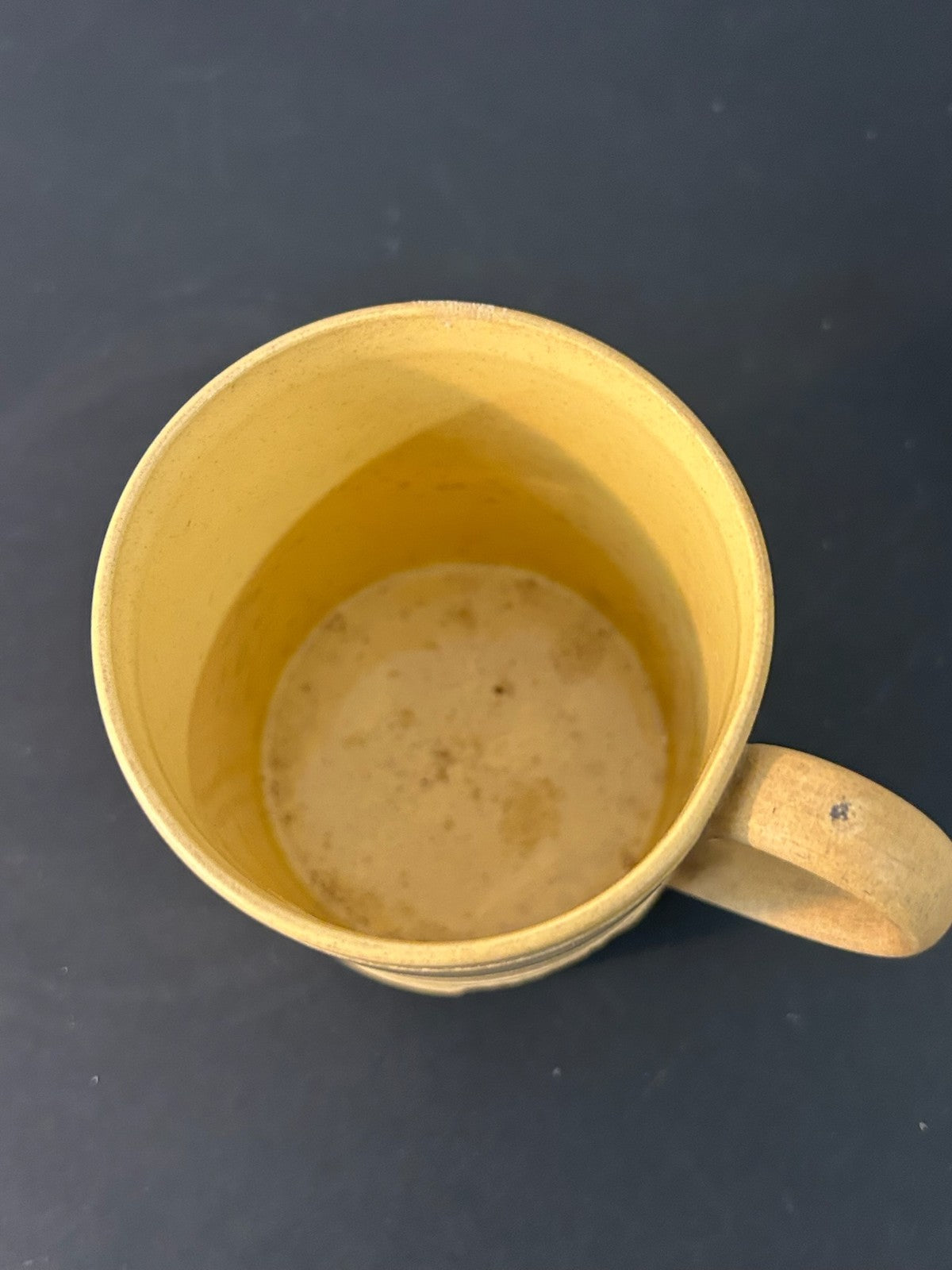 Antique English Caneware Cup c1800 1820 Engine Turned Basketweave 8cm A/F3
