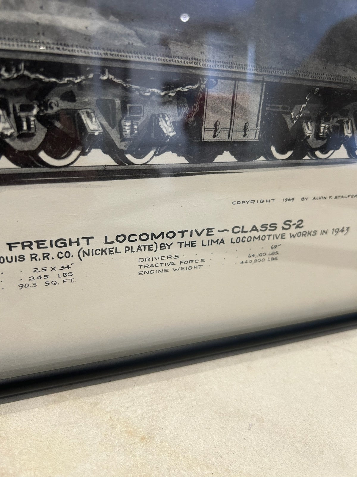 Alvin F Staufer SIGNED Print Berkshire Type Class S2 Freight Locomotive Framed9
