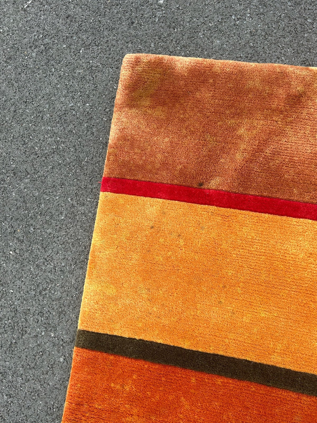 Modern Tibetan Nepalese Hand Knotted Striped Wool Rug Designer 176x120cm7