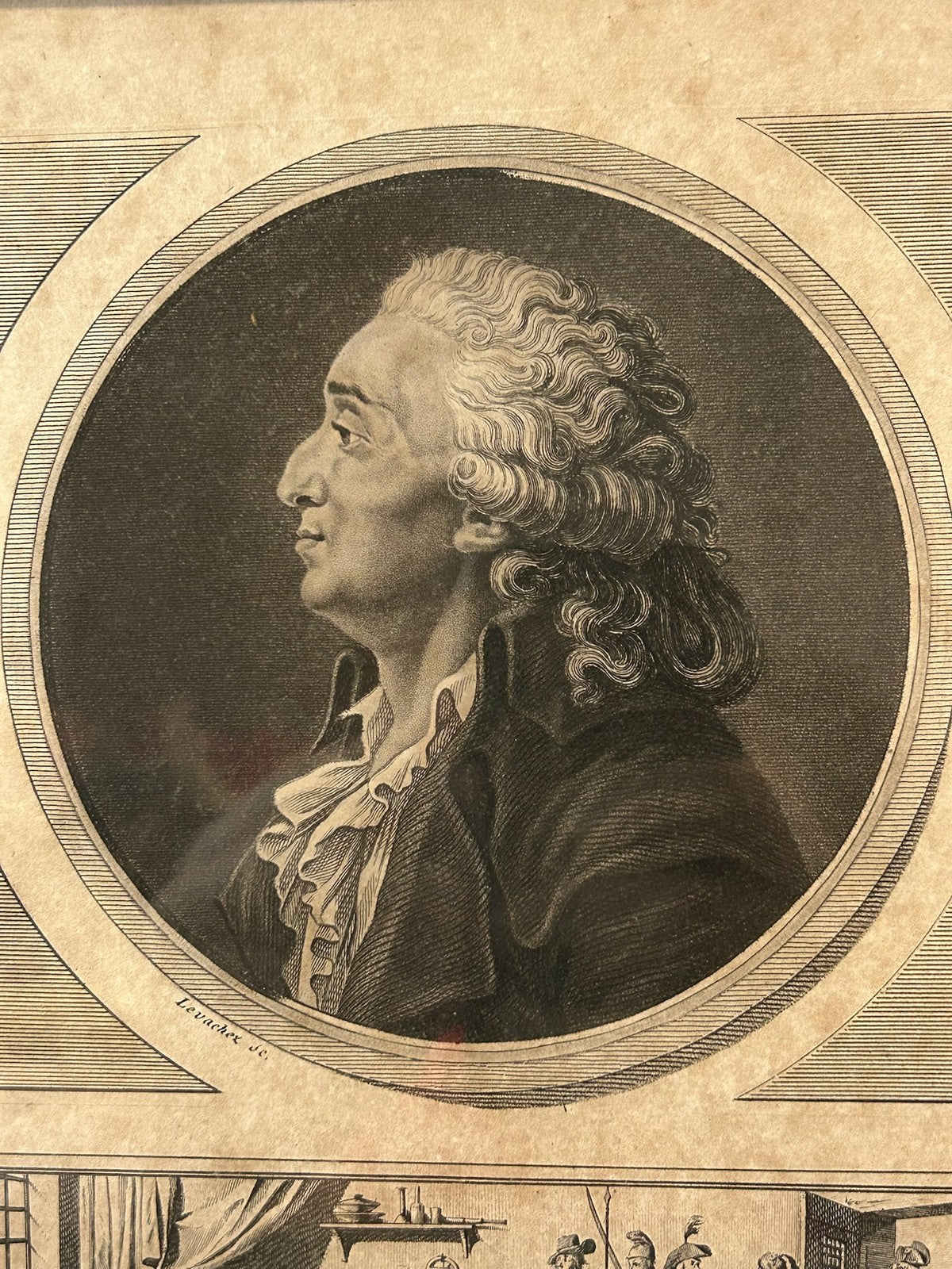 Condorcet French Revolution Philosopher Aquatint Portrait Levachez 1798 Framed1
