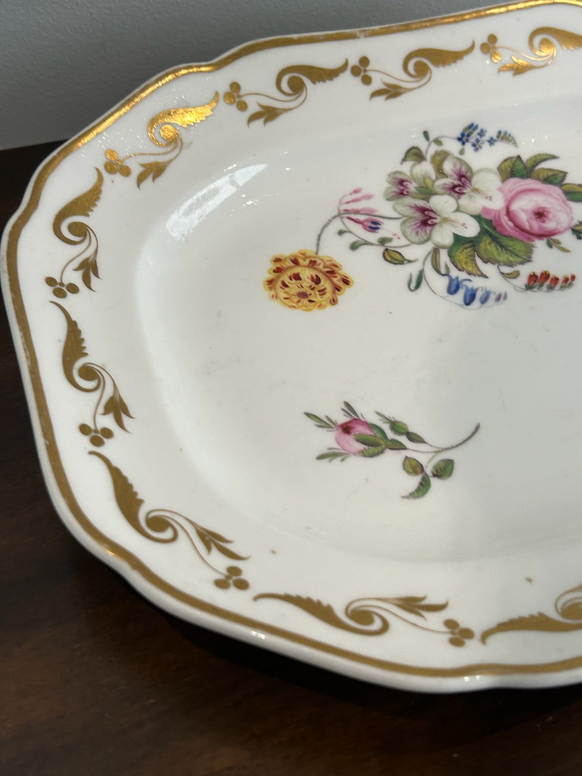 Antique Copeland Garrett Late Spode Felspar Porcelain Platter Hand Painted Flora2