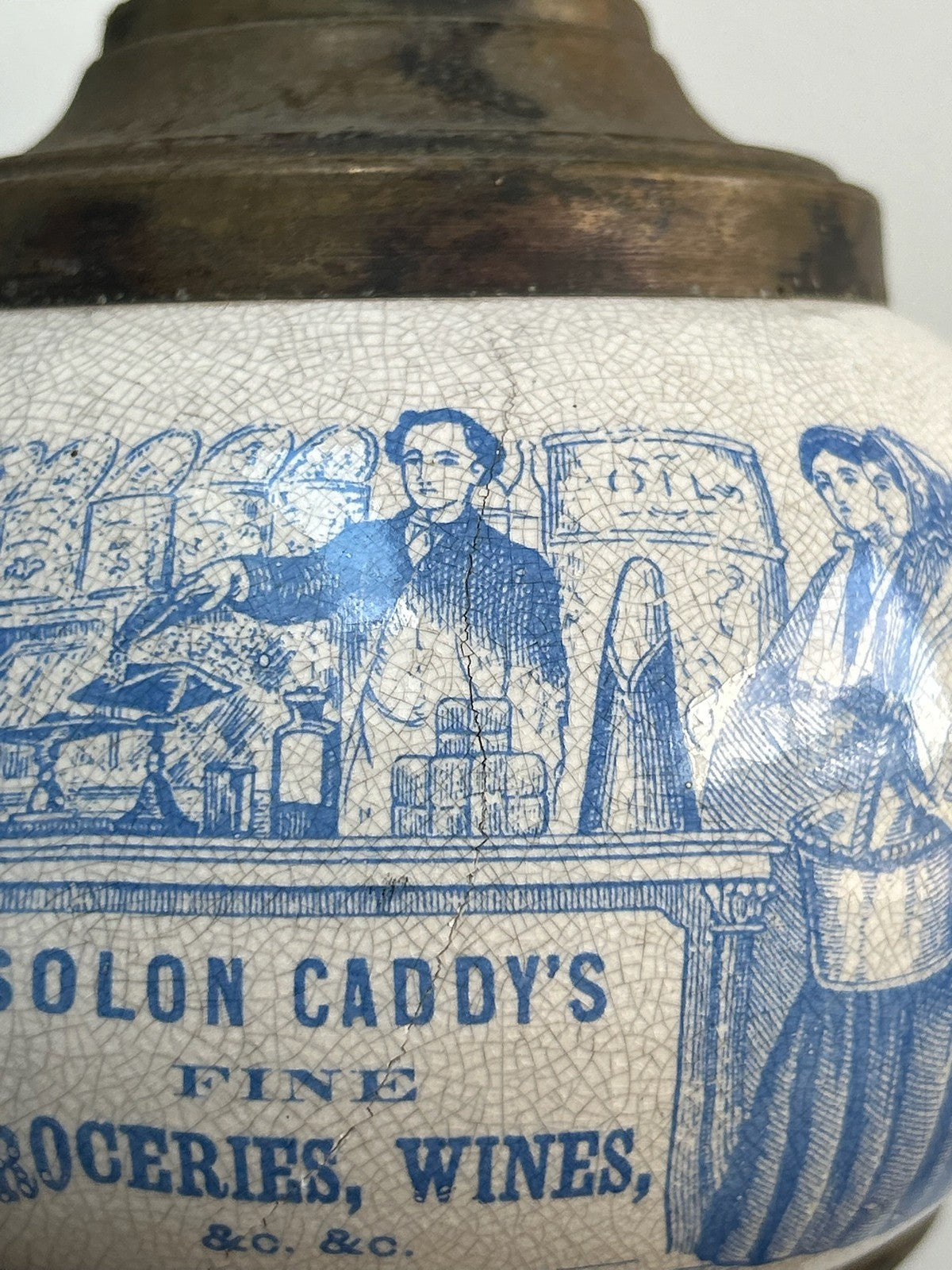 Pair Victorian Style Advertising Oil Lamps Grocer & Liquor A/F6