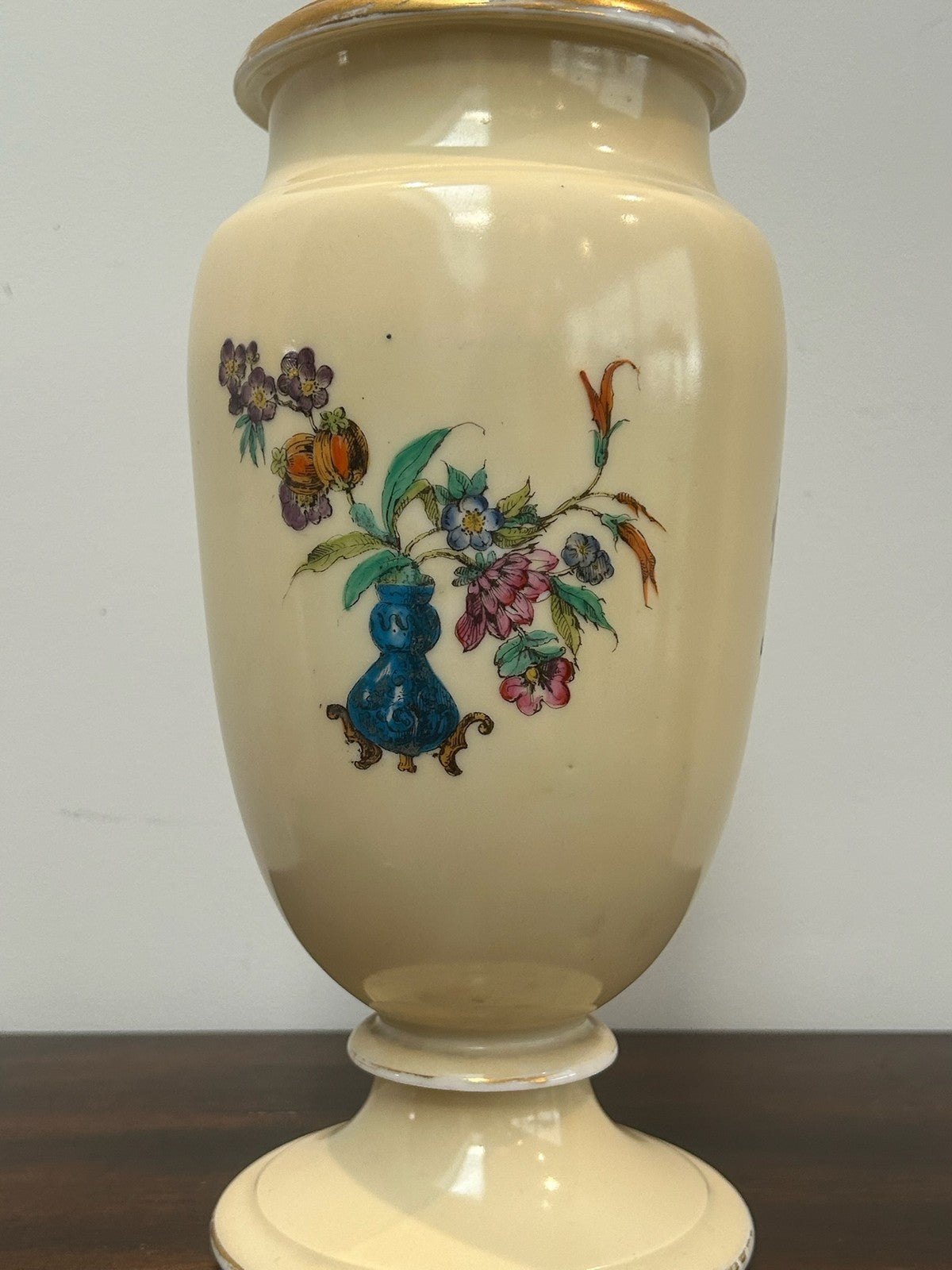 Pair Antique Victorian French Opaline Glass Chinoiserie Vases Hand Enamelled19