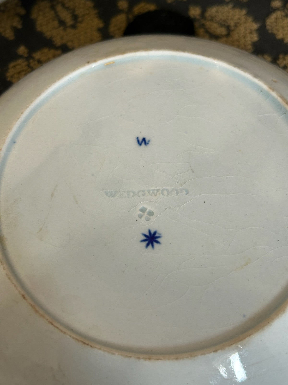 Wedgwood Blue and White Small Plates Set Floral Pattern Impressed Mark6