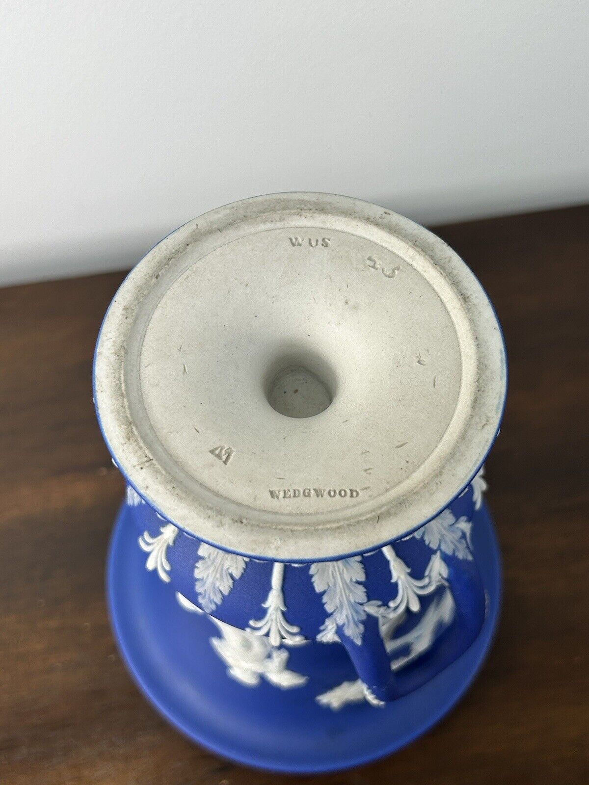 Wedgwood Jasperware Campana Urn Base Vase Portland Blue