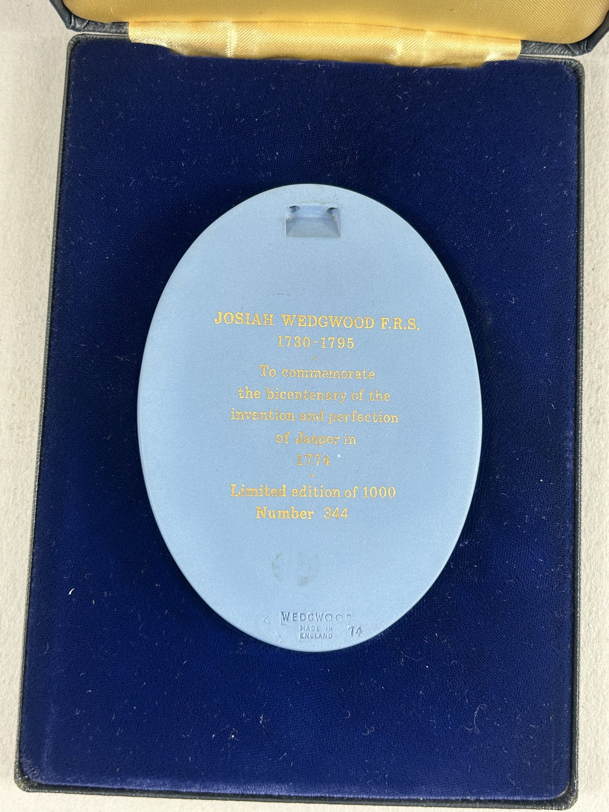 Wedgwood Jasperware Josiah Wedgwood Limited Edition Medallion
