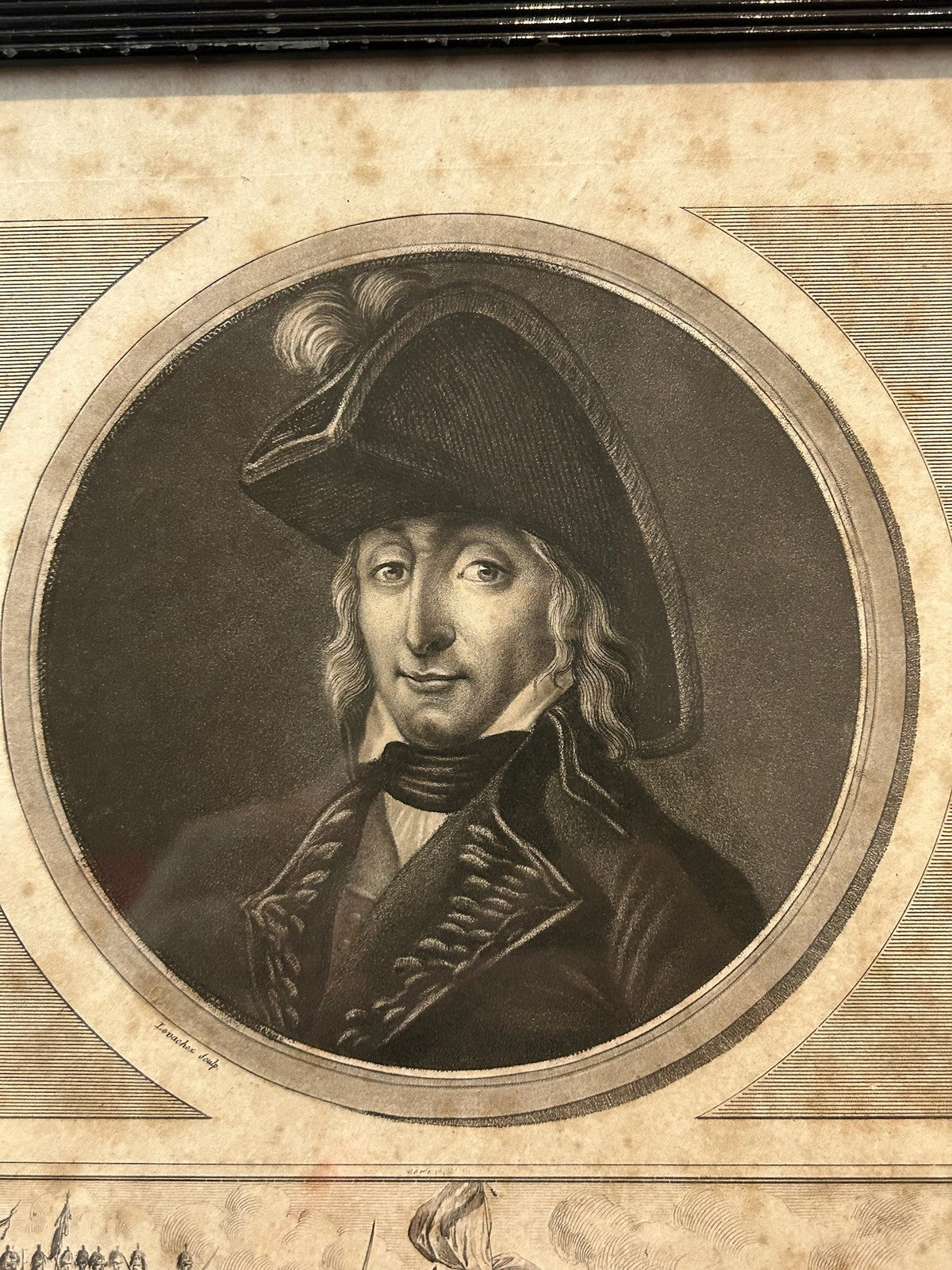 General Augereau Army of Italy Napoleonic Aquatint Portrait Levachez 1802 Framed1