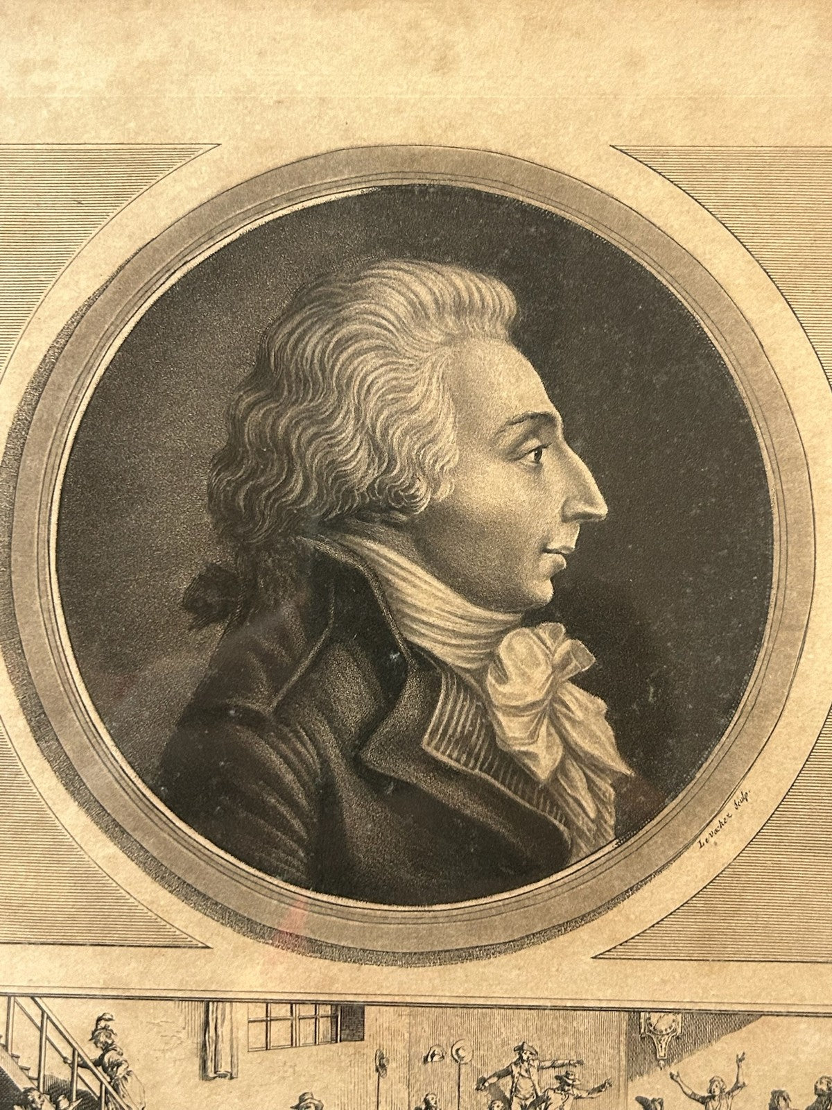 Le Peletier de Saint Fargeau French Revolution Aquatint Levachez 1799 Framed1