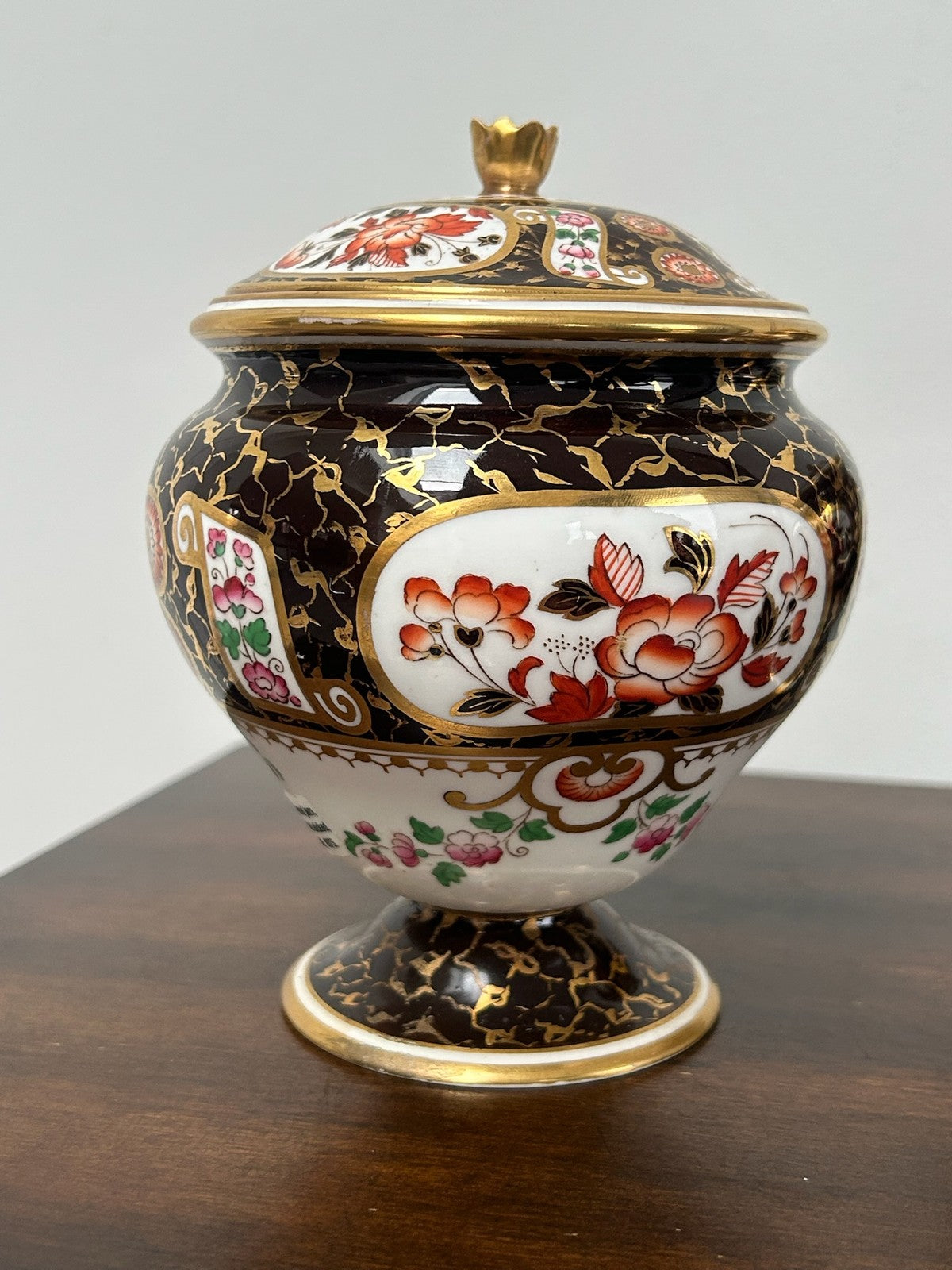 Pair Wedgwood Bone China Imari Covered Jars c.1900 Buckman Collection A/F2