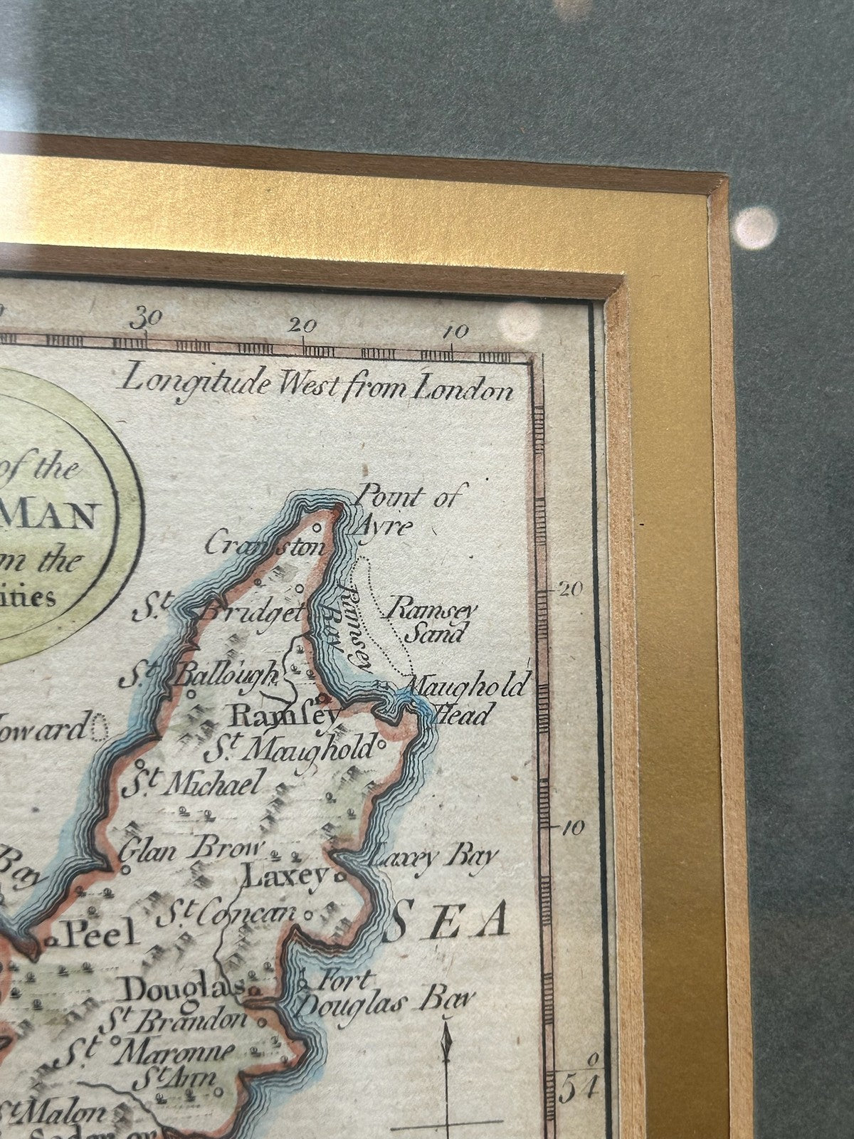 Thomas Kitchin Antique Map Isle of Man c1764 Hand Coloured Framed3