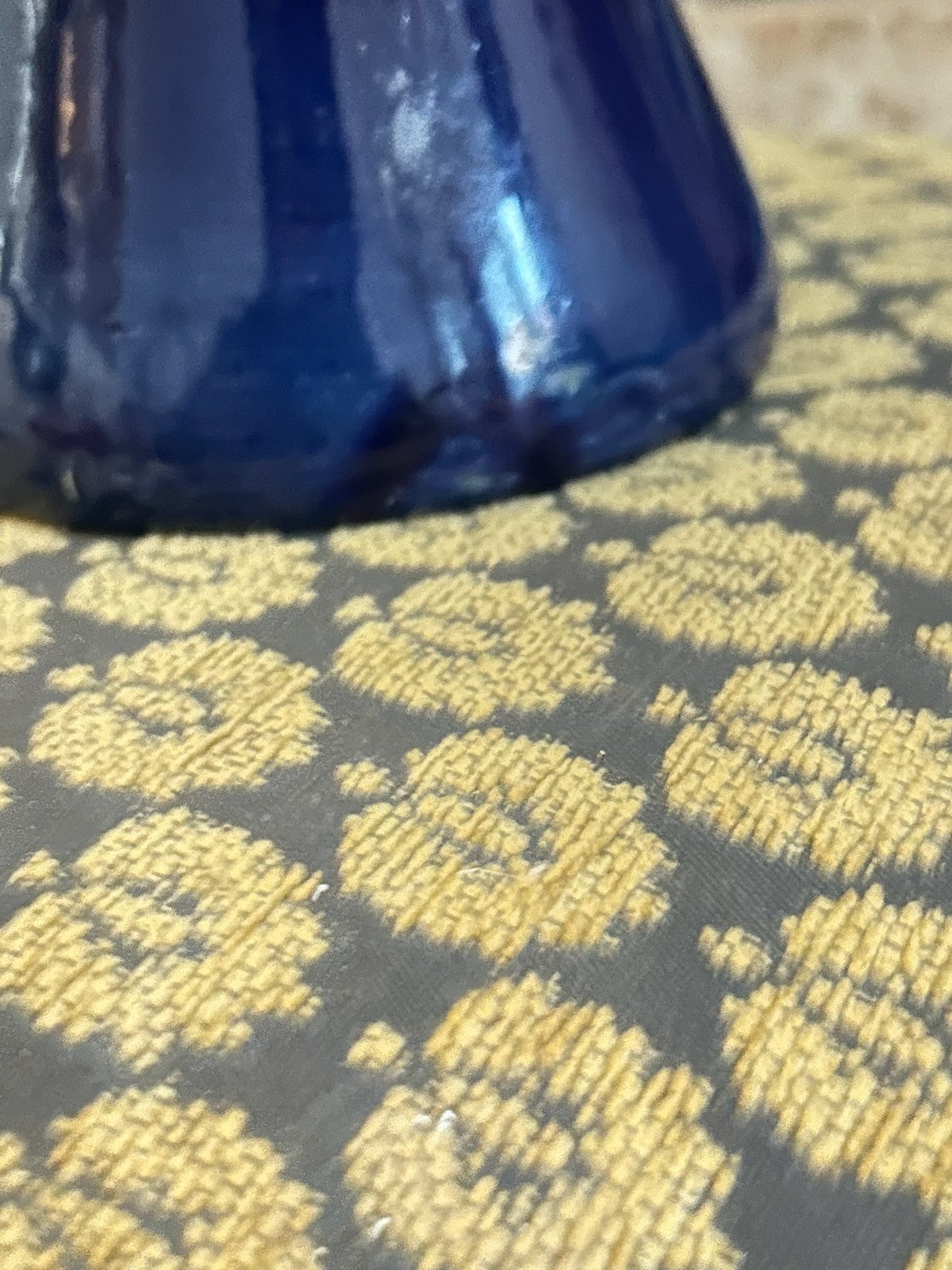 Royal Doulton Lambeth Cobalt Blue Stoneware Vase Royal Arms Relief Bottle Form5