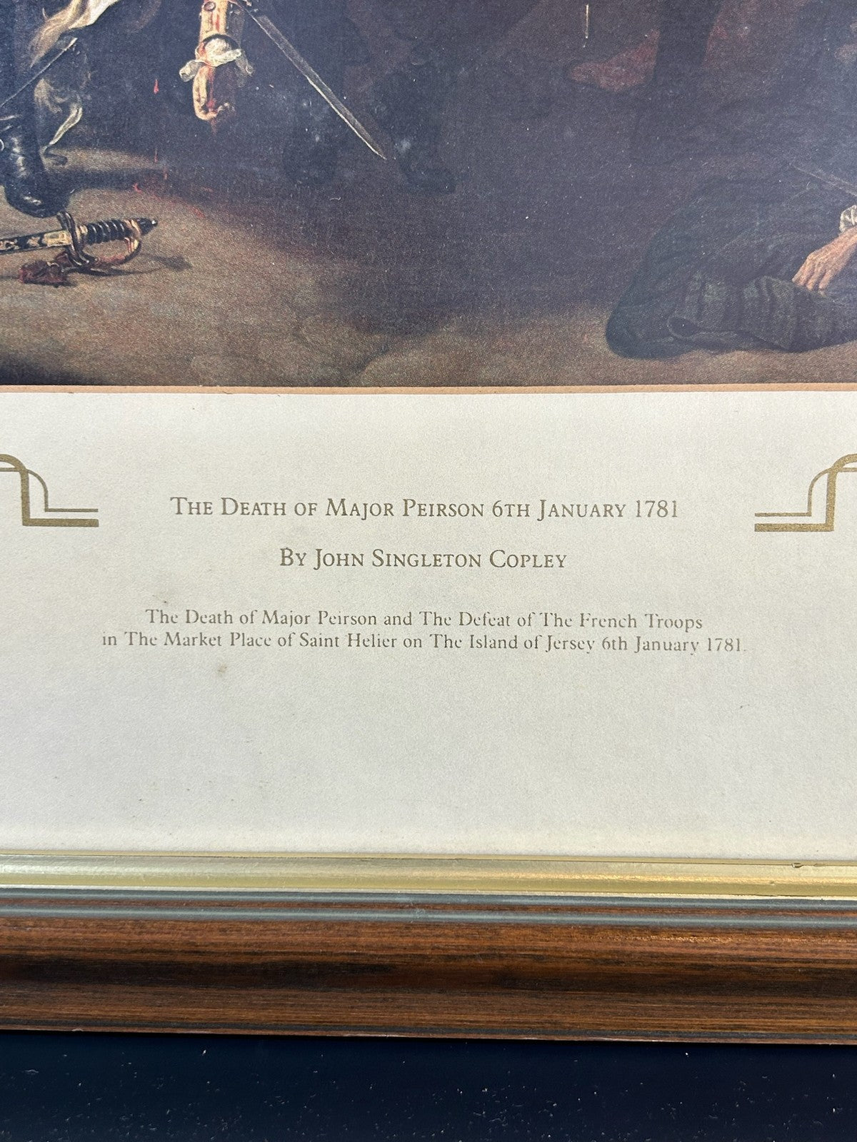 Death of Major Peirson Copley Battle of Jersey 1781 Bicentenary 1981 Framed5