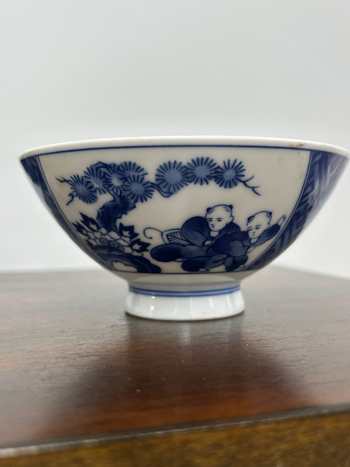 Pair Antique Chinese Blue & White Porcelain Bowls Marks3
