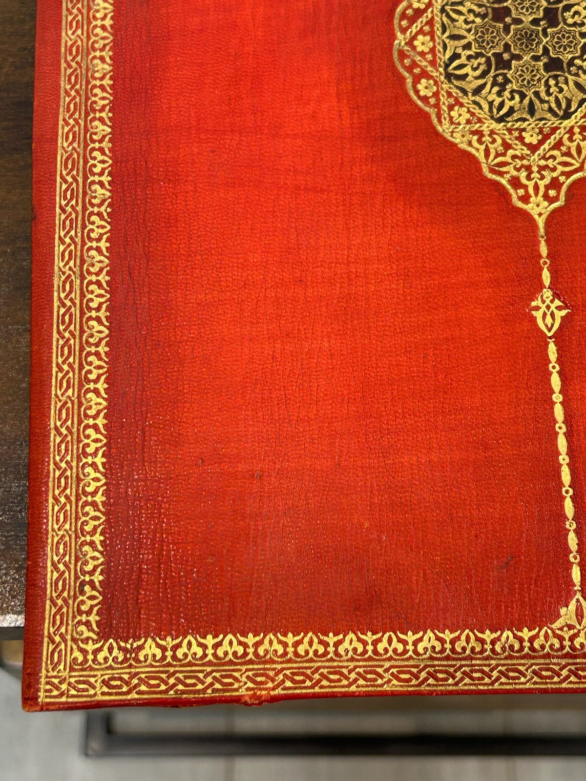 Antique Ottoman Embossed Leather Quran Book Cover Gilt Arabesque Islamic3