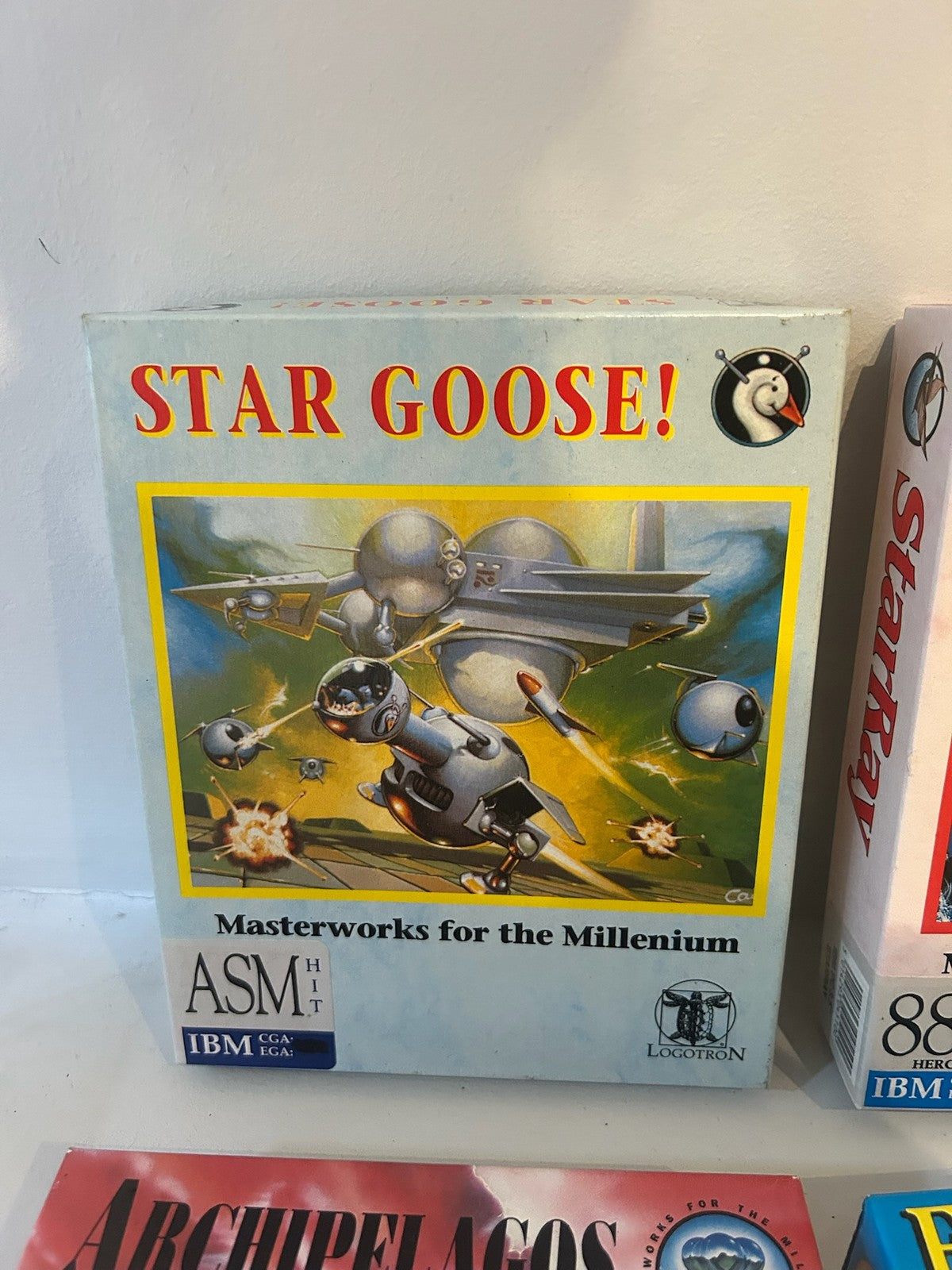 Logotron Big Box PC Games x4 StarRay Star Goose Archipelagos Eye of Horus IBM6