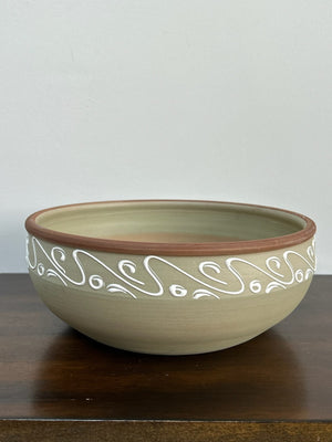 Denby Ferndale Stoneware Studio Pottery Bowl Slip Trailed