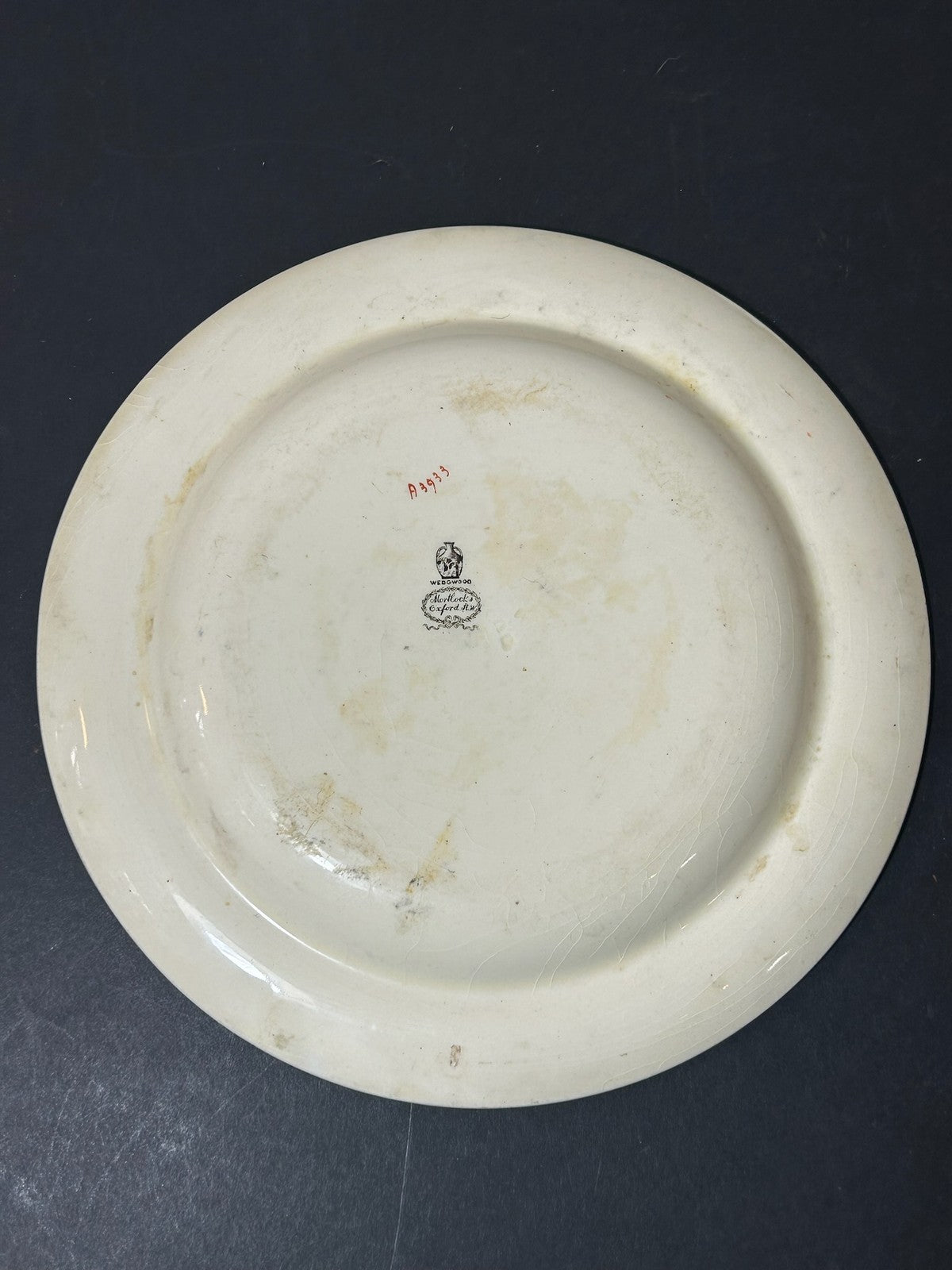 Antique Wedgwood Queens Ware Crested Plate Eagle Laurel Mortlocks 1887 21cm1