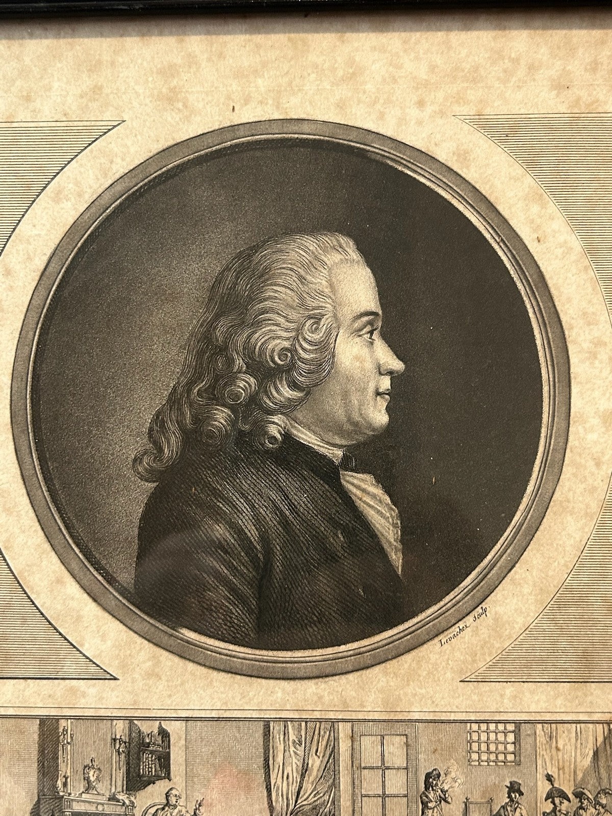 Malesherbes Louis XVI Defender French Revolution Aquatint Levachez Framed1