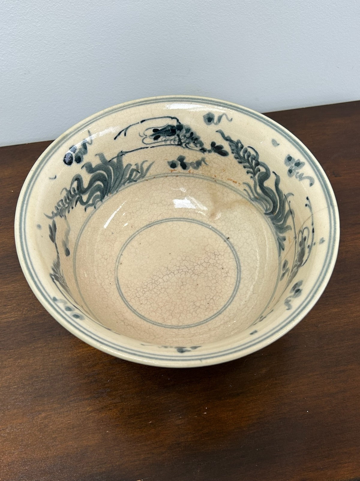 Celadon Glazed Bowls Blue & White Interior A/F Hairline Korean5