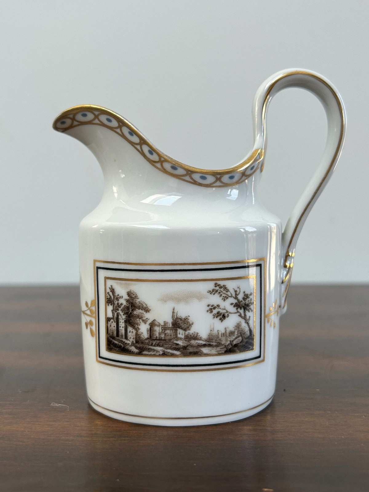 Richard Ginori Porcelain Tray and Cream Jug Sepia Landscape Gilt7